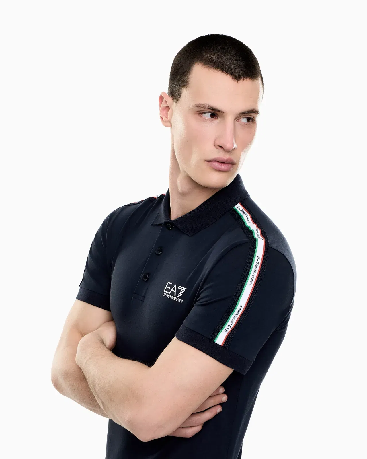 EA7 Italian Spirit cotton-jersey polo shirt