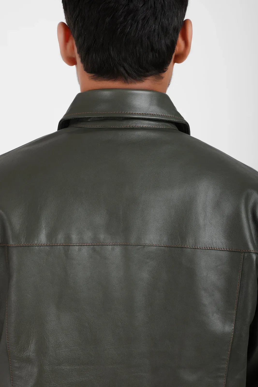 Classic Leather Shacket Olive