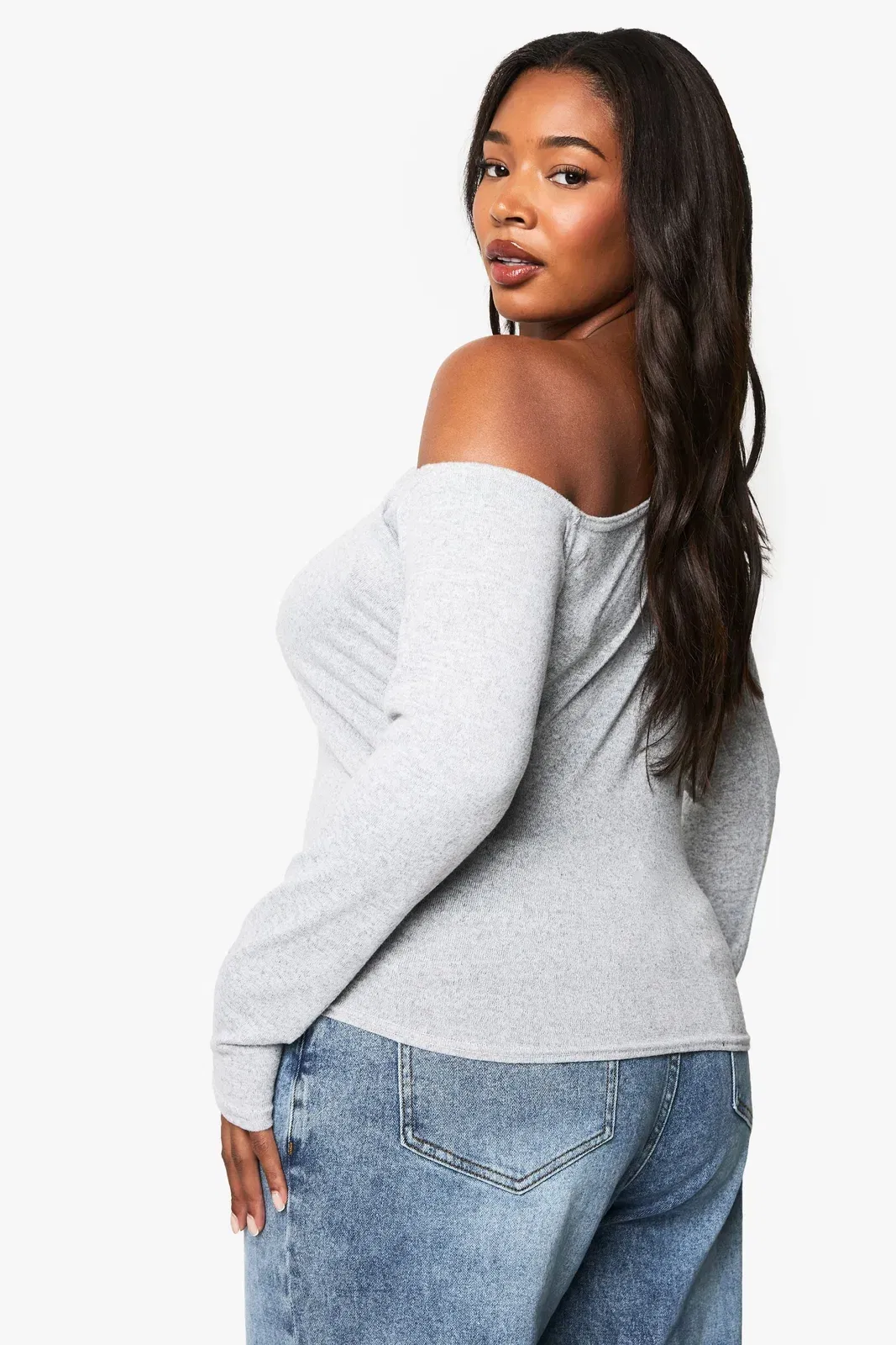 Plus Soft Rib Ruched Top