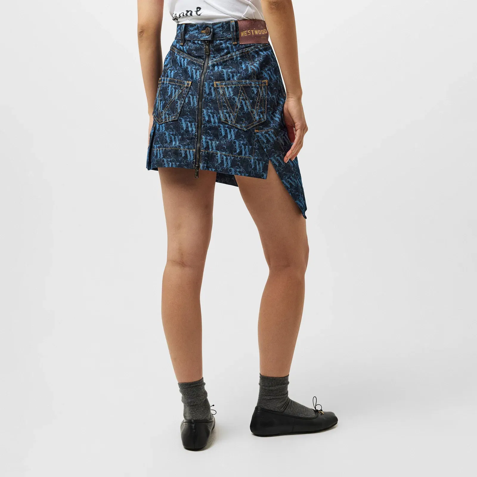Viv Logo Denim Skirt