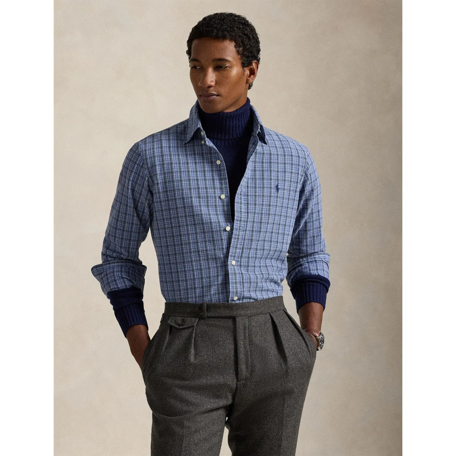 BrushOxf Long Sleeve Patterned Shirt
