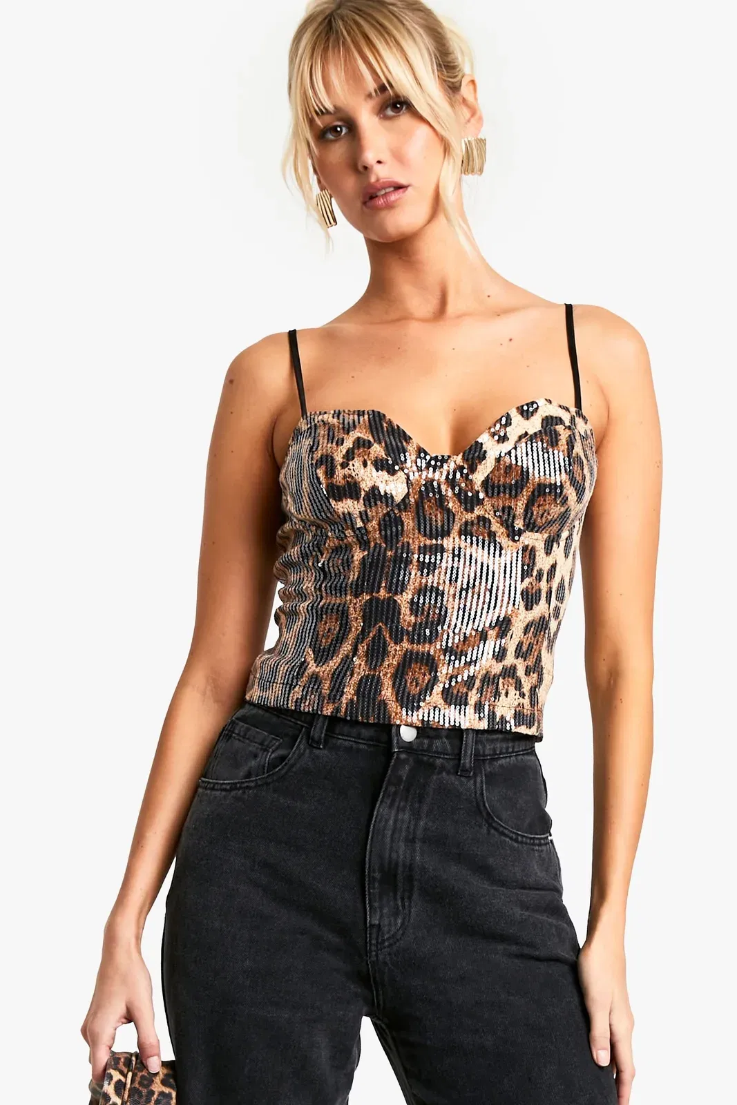 Leopard Sequin Corset