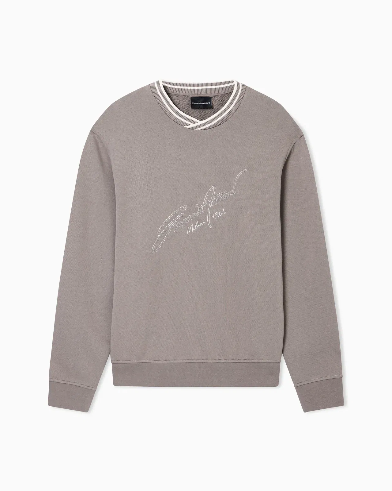 Emporio Armani French terry jersey sweatshirt with embroidered signature logo