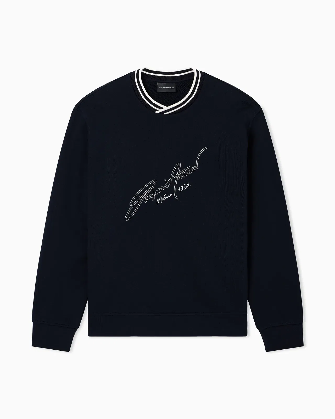 Emporio Armani French terry jersey sweatshirt with embroidered signature logo