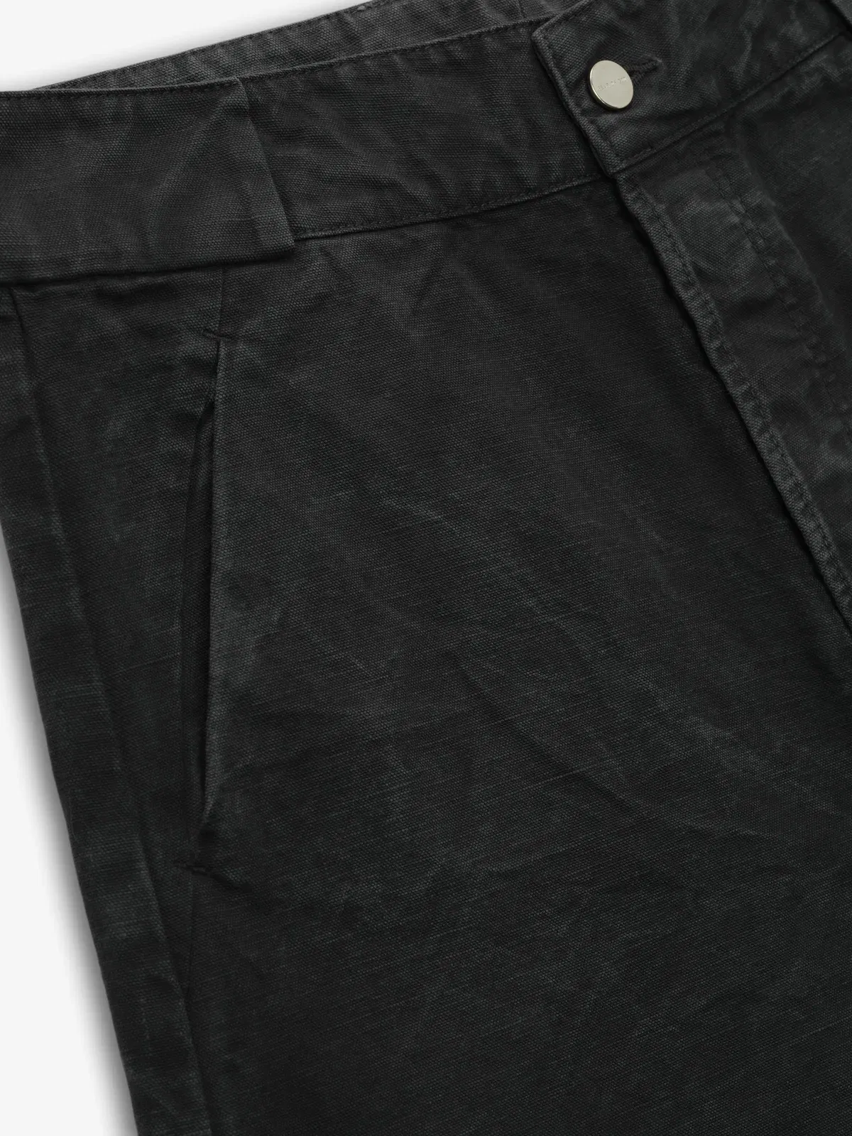 Essentials Washed Canvas Utility Shorts Washed Black