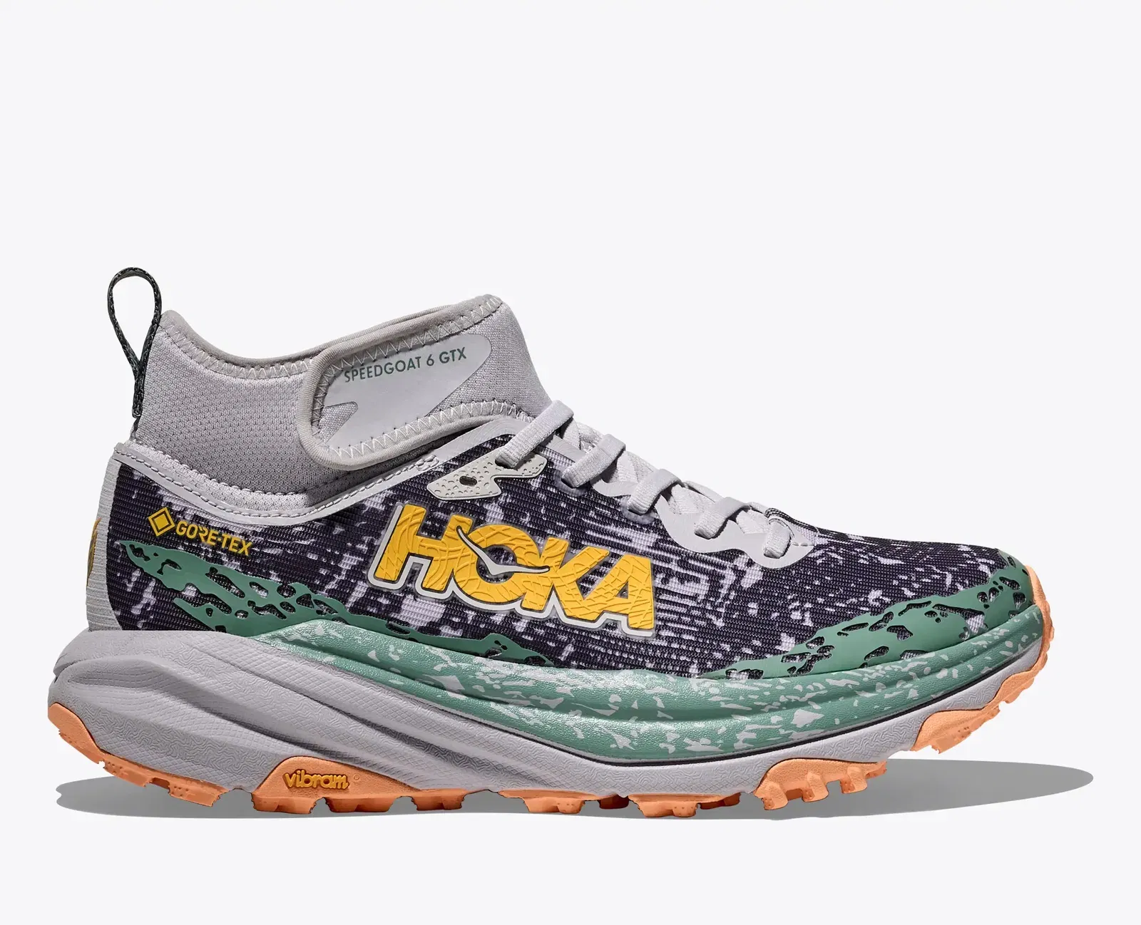 Hoka Women'S Speedgoat 6 Mid Gtx Ash Grey Charcoal Grey