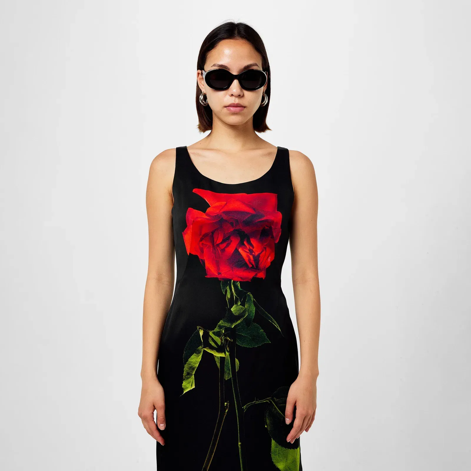 Floral Silk Satin Gown