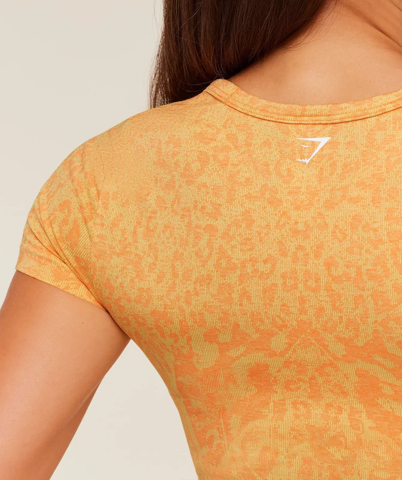 Gymshark Adapt Animal X Whitney Short Sleeve Top - Sorbet Yellow /  Dayglow Peach