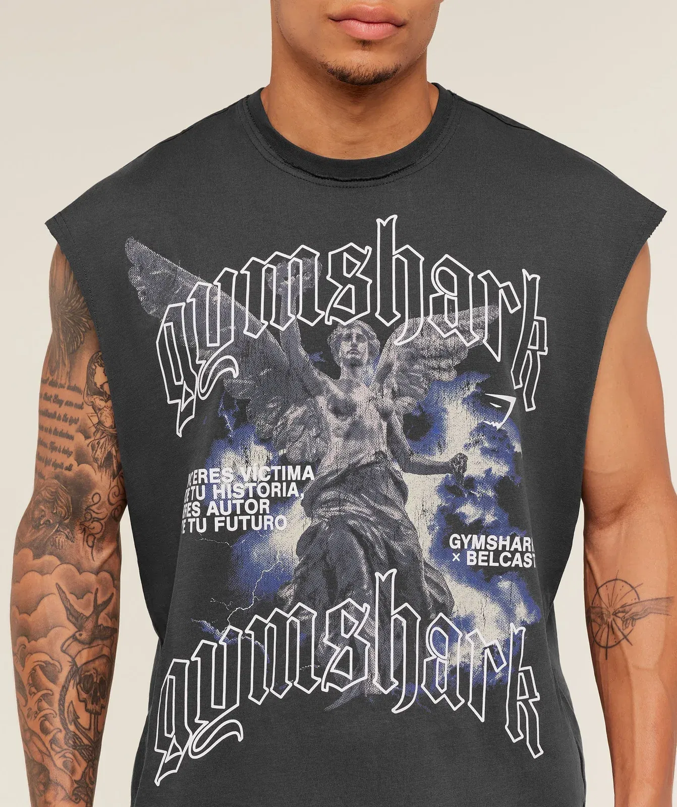 Gymshark x Carlos Belcast Cut off T-Shirt - Onyx Grey