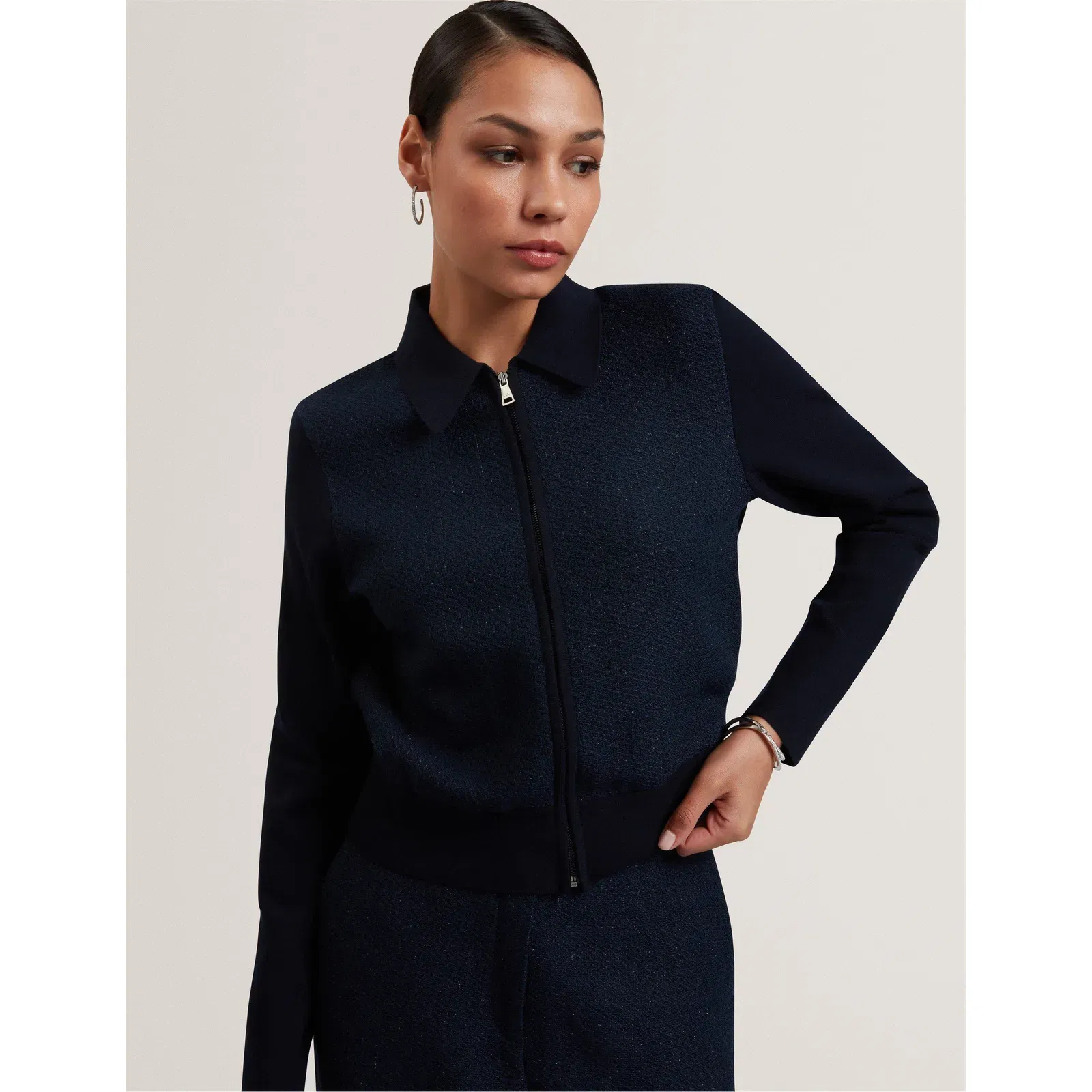 Knitted Zipped Cardigan