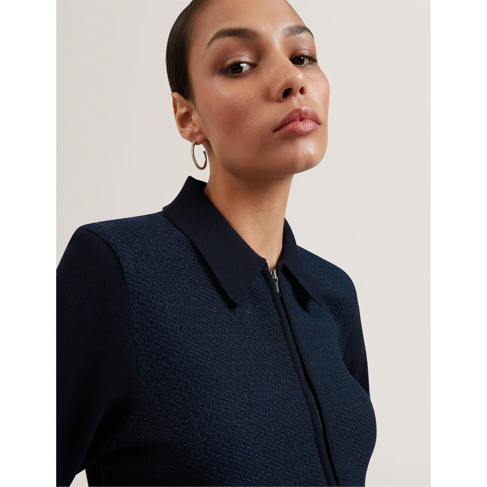 Knitted Zipped Cardigan