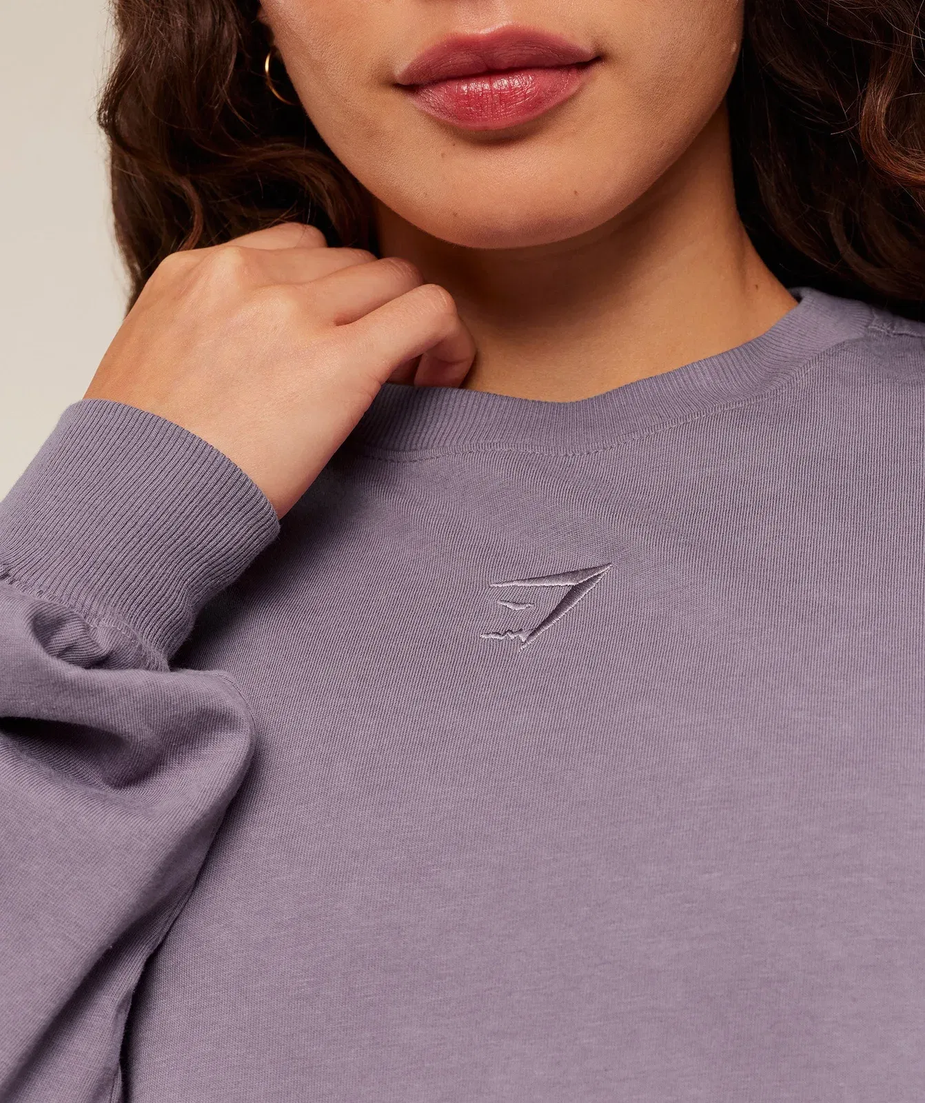 Gymshark Power Washed Long Sleeve Top -  Dusk Purple/Acid Wash