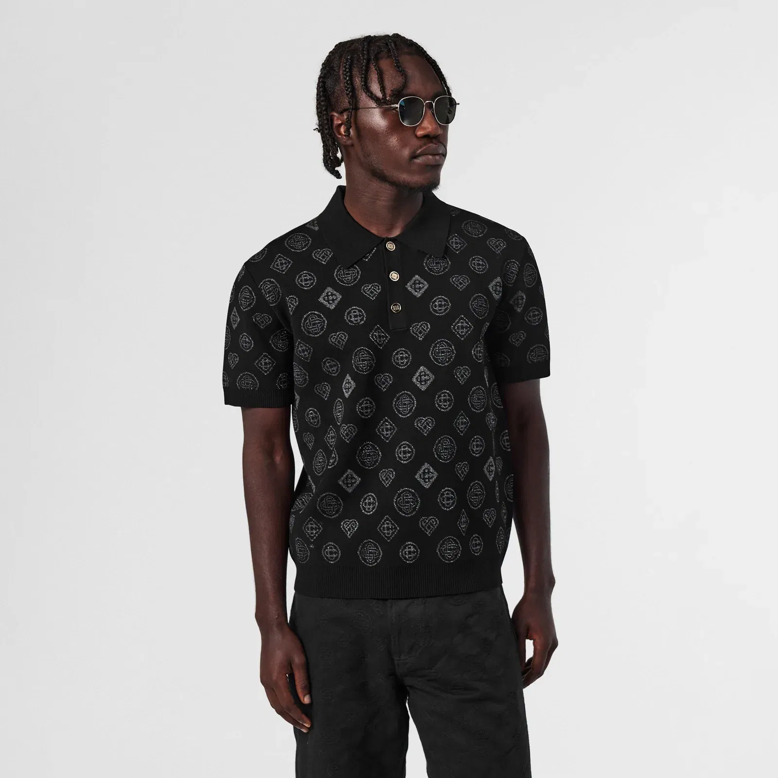 City Jacquard Short Sleeve Polo Shirt
