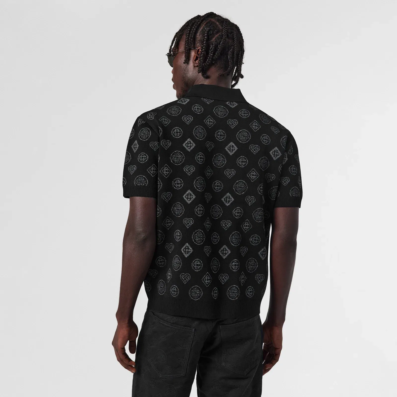 City Jacquard Short Sleeve Polo Shirt