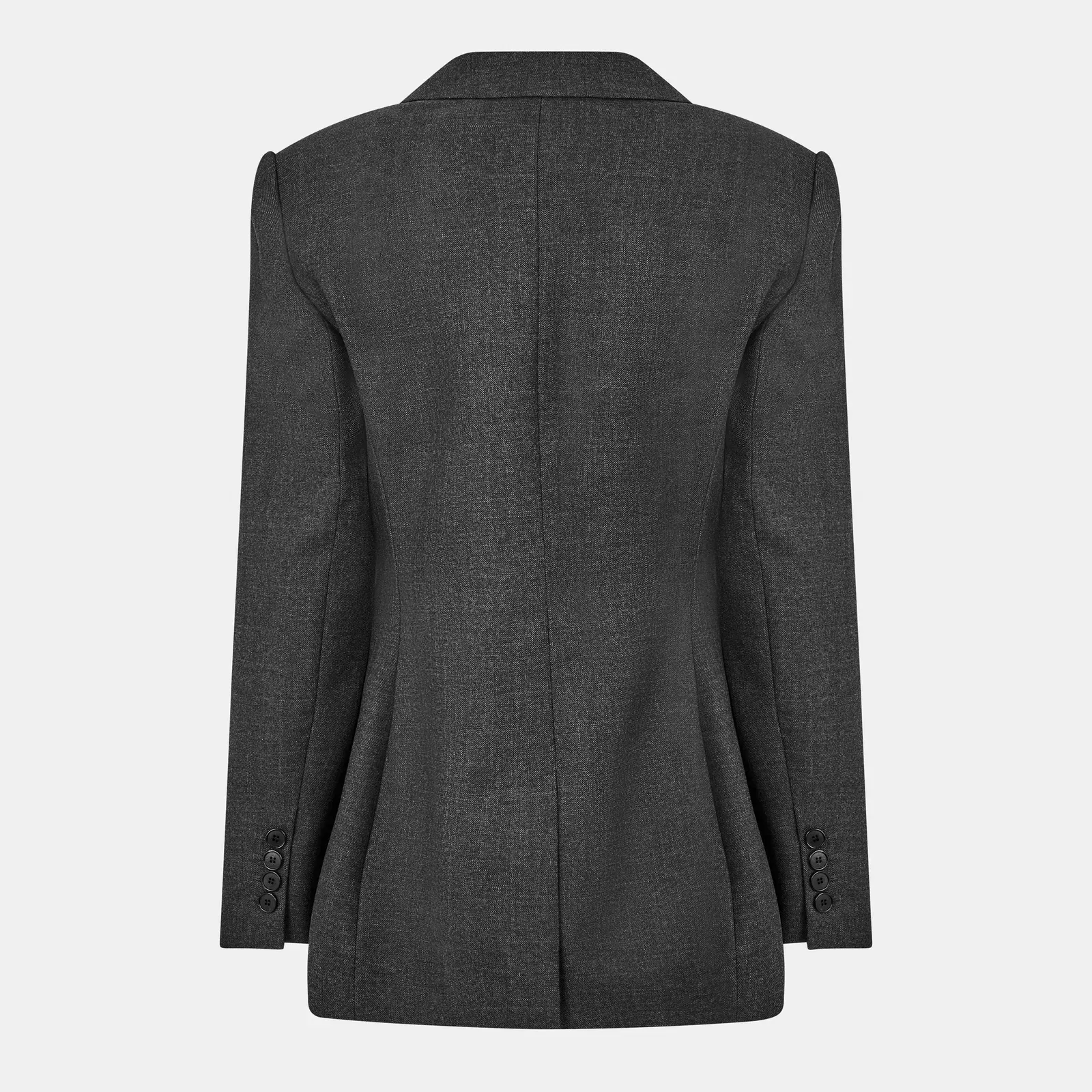Double Breasted Wool Long Sleeve Blazer