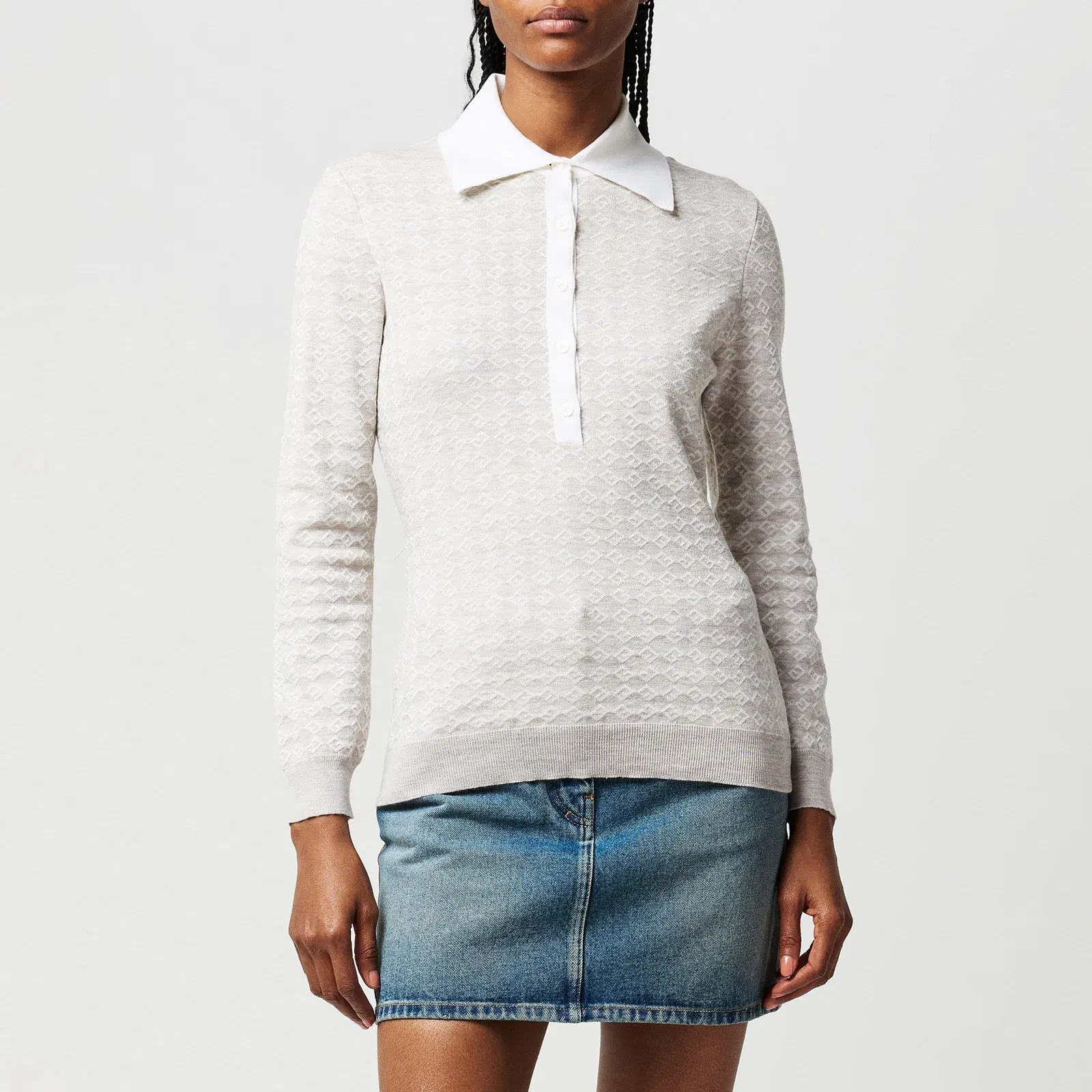 Stretch-Wool Blend Polo Shirt