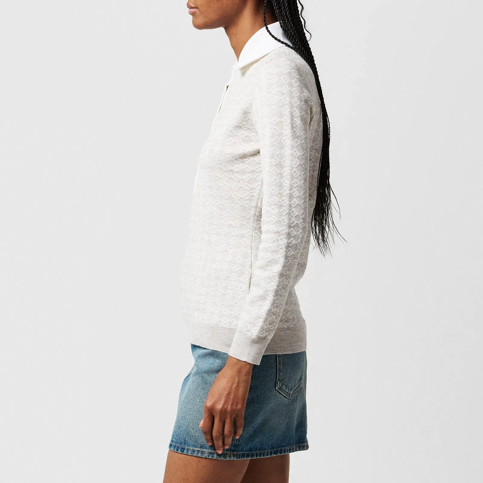 Stretch-Wool Blend Polo Shirt