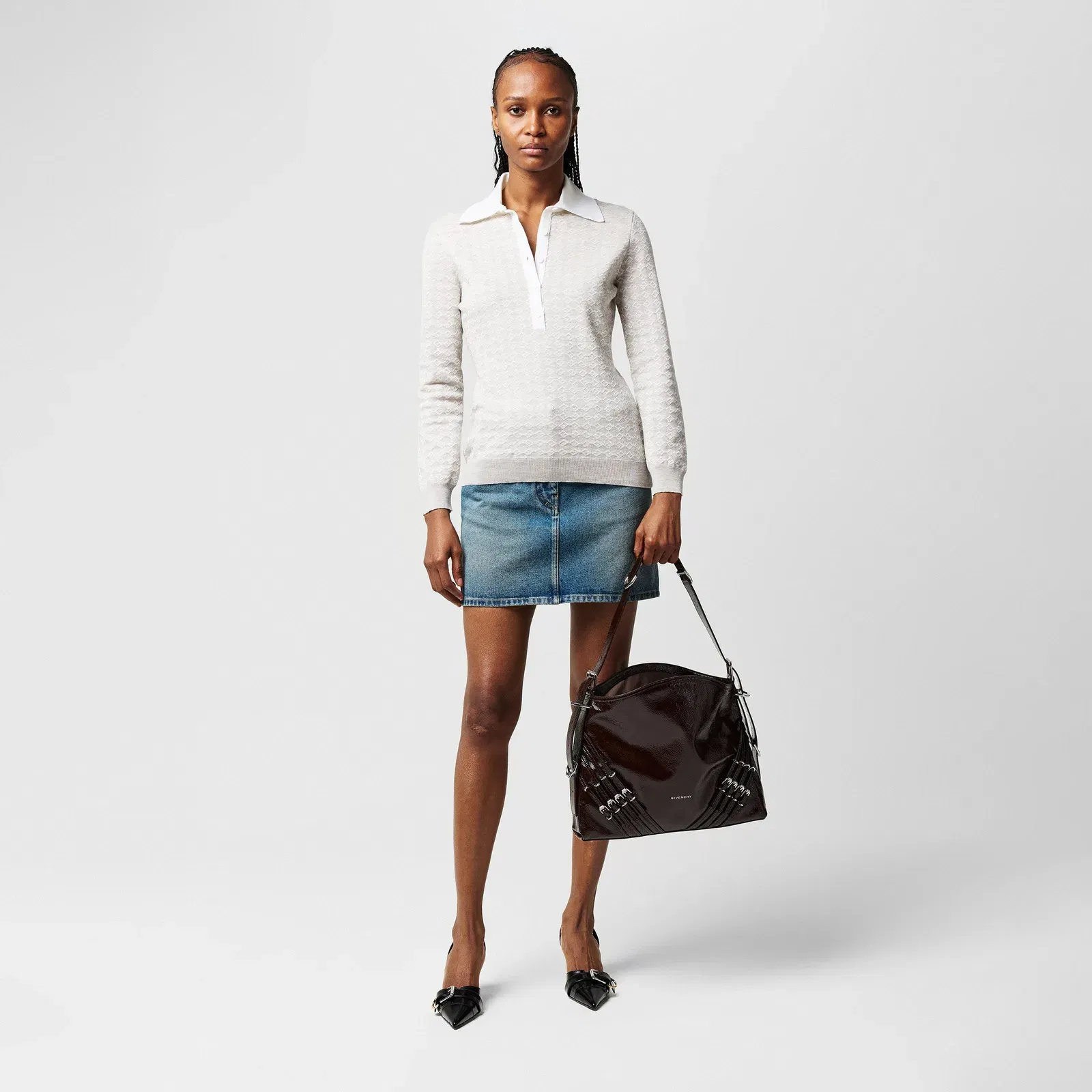 Stretch-Wool Blend Polo Shirt