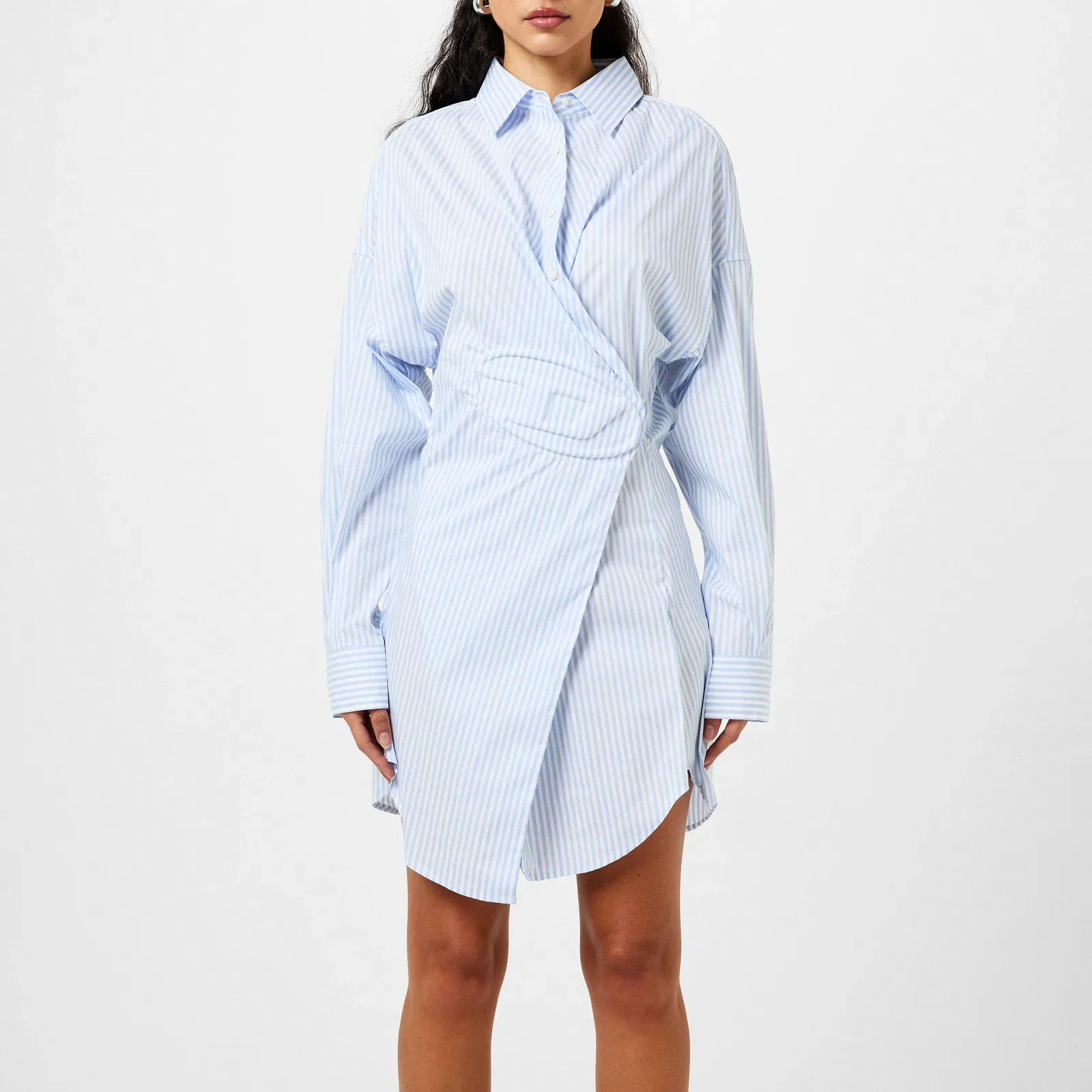 Short Shirt Dress In Stretch Poplin