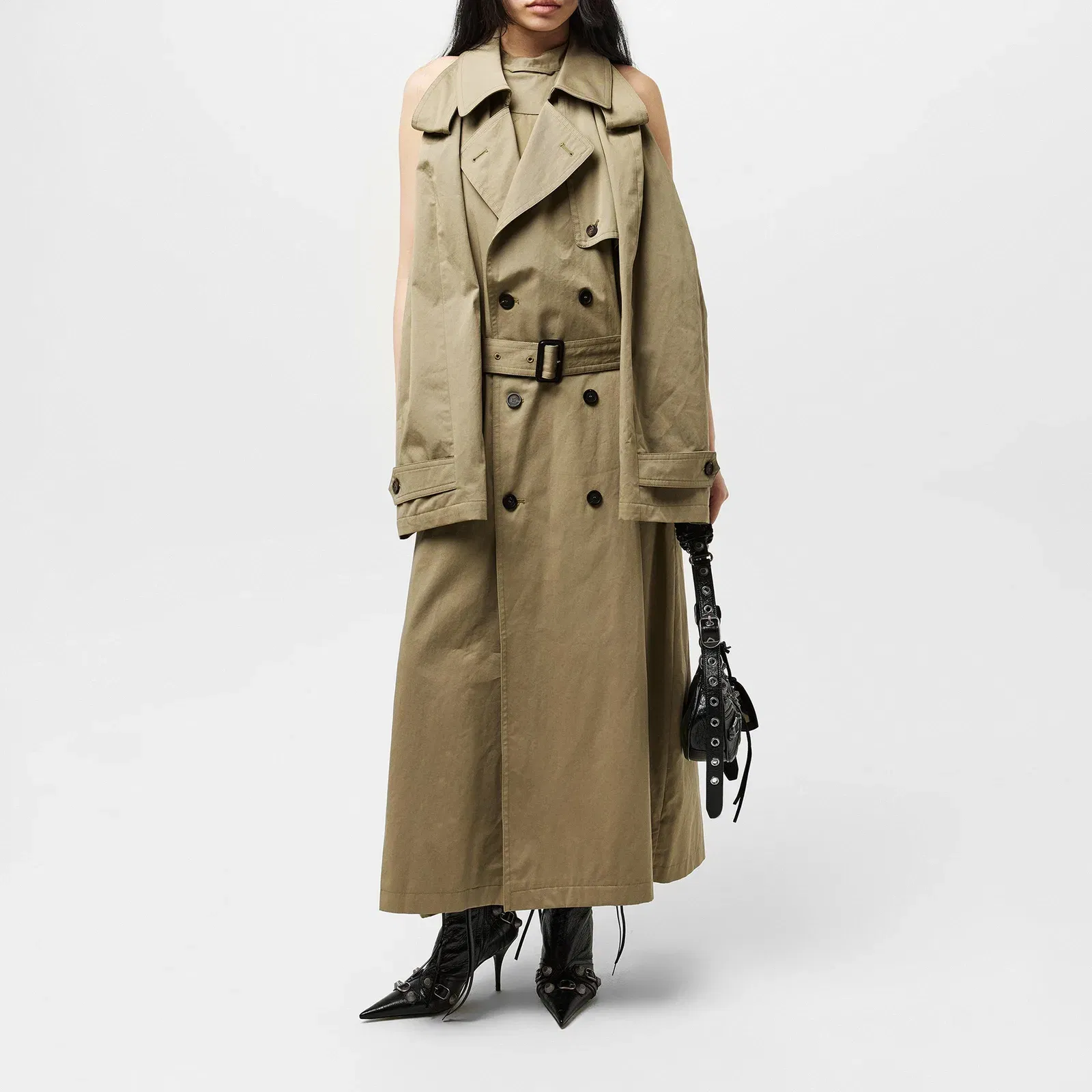 Suspend Cotton Long Sleeve Trench Dress