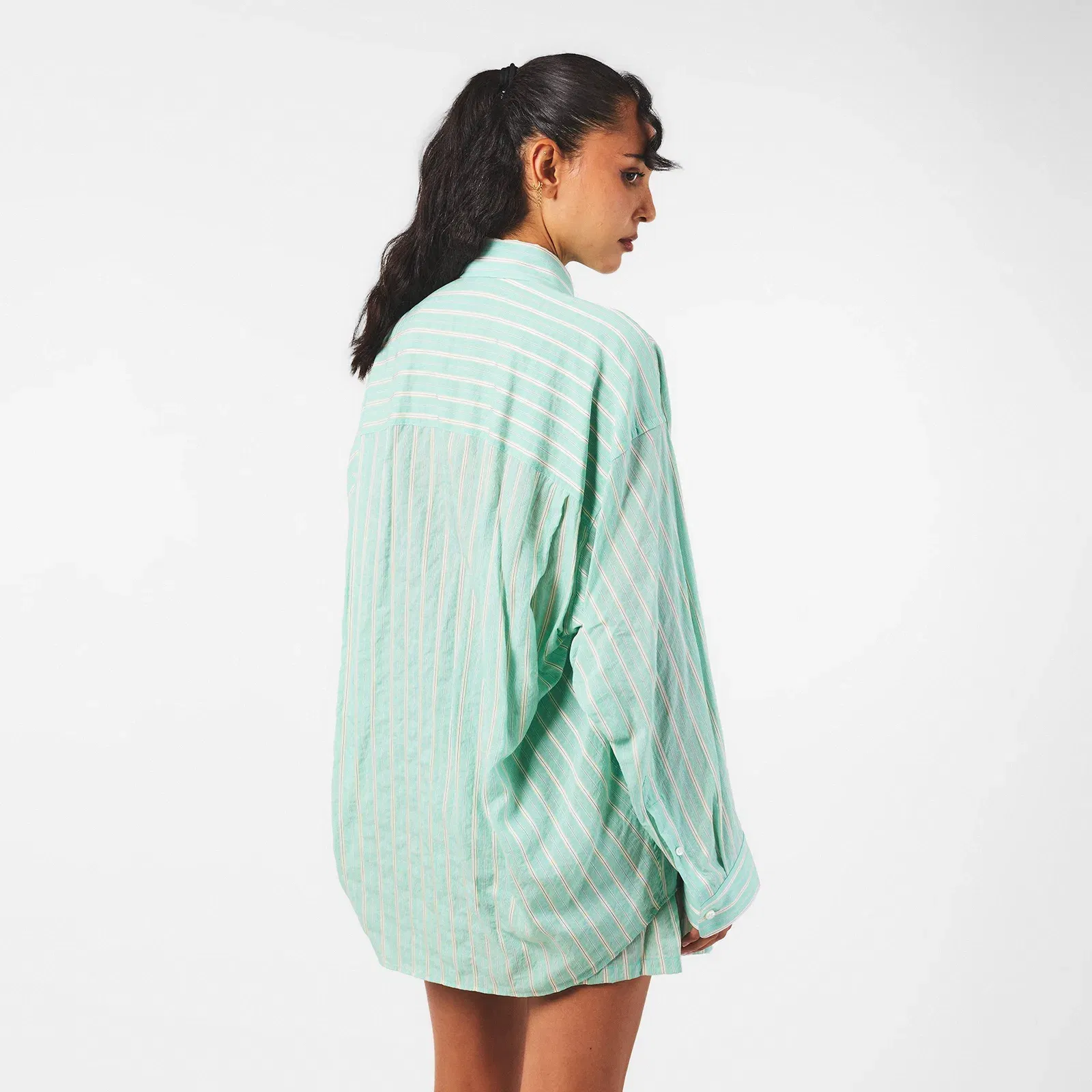 Cocoon Long Sleeve Patterned Relaxed Fit Shirt