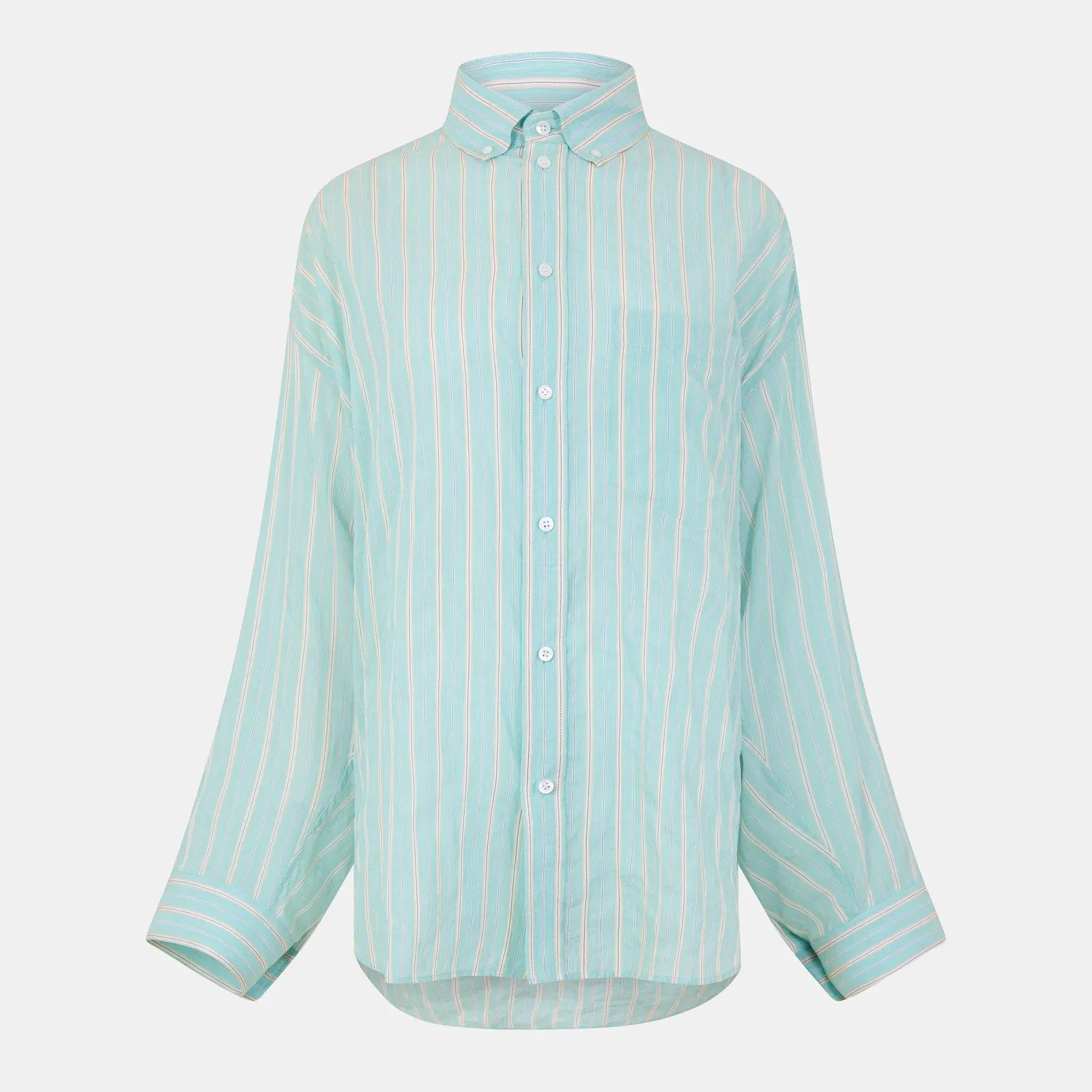 Cocoon Long Sleeve Patterned Relaxed Fit Shirt