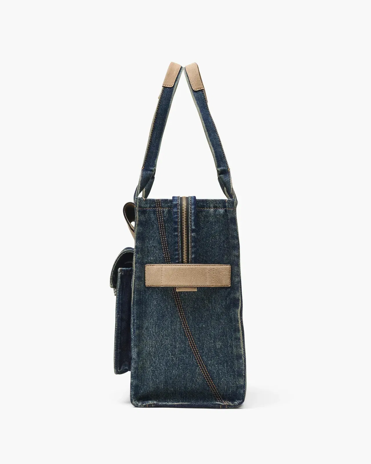 The Denim Suede Large Cargo Tote Bag
