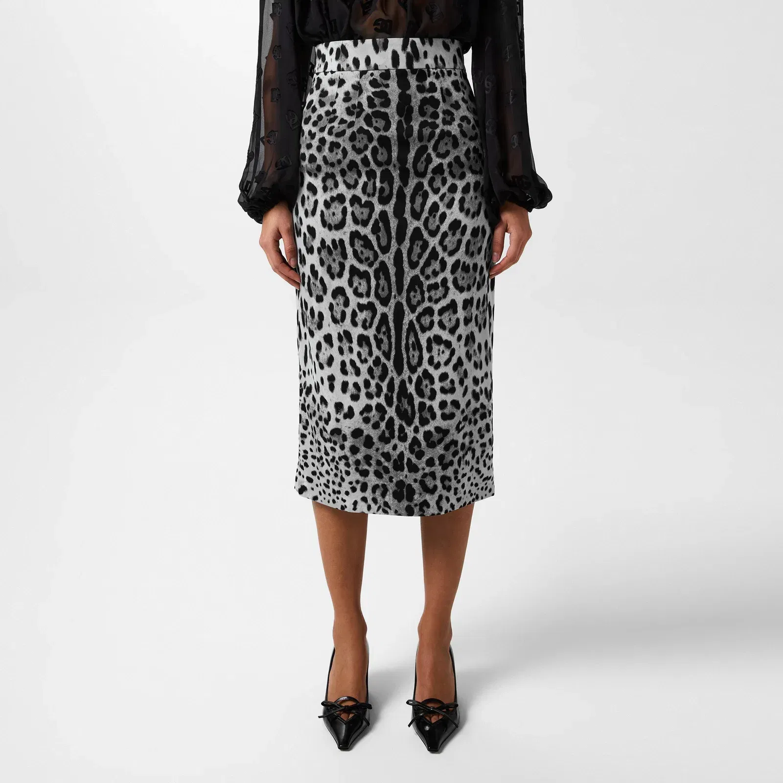 Leopard Print Midi Skirt