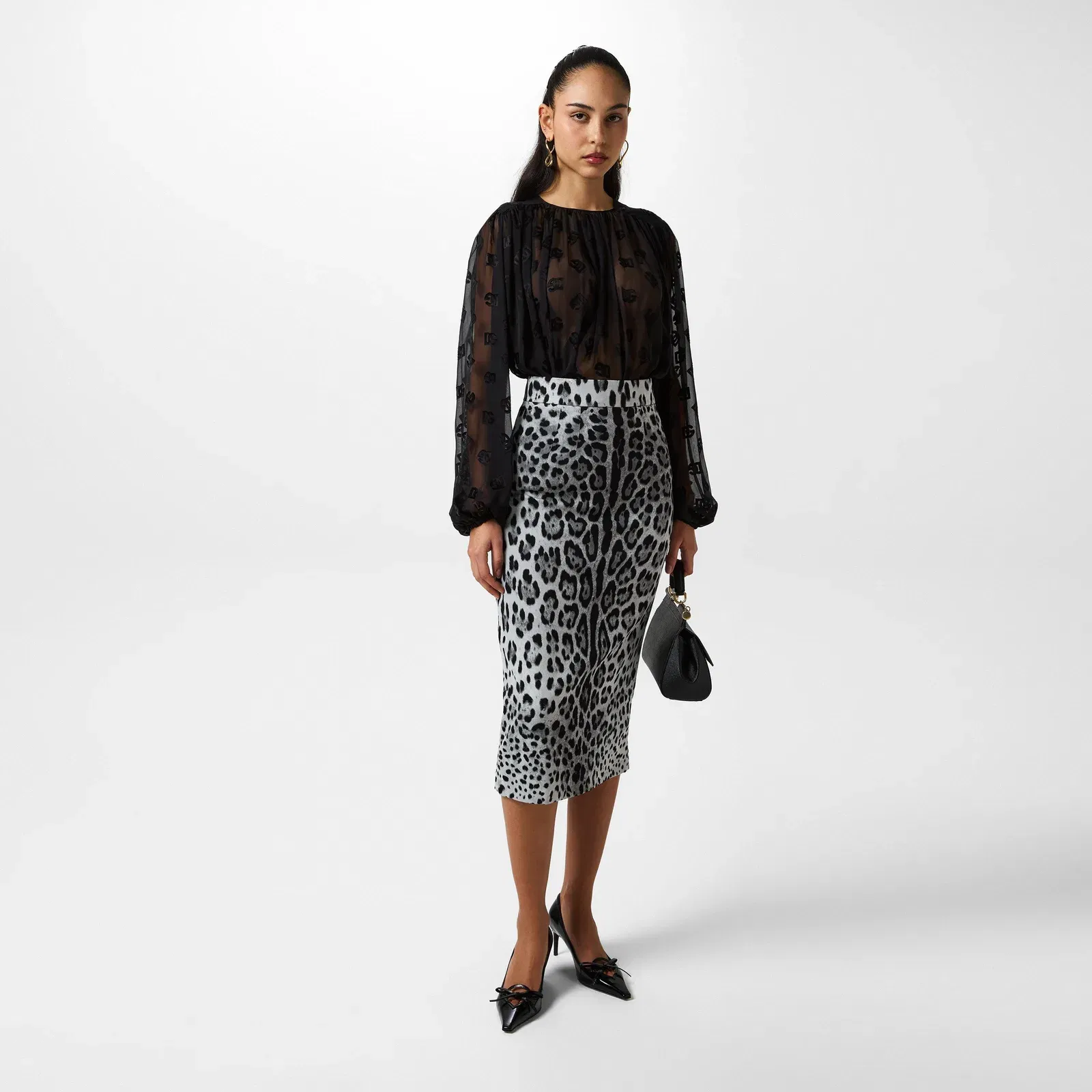 Leopard Print Midi Skirt