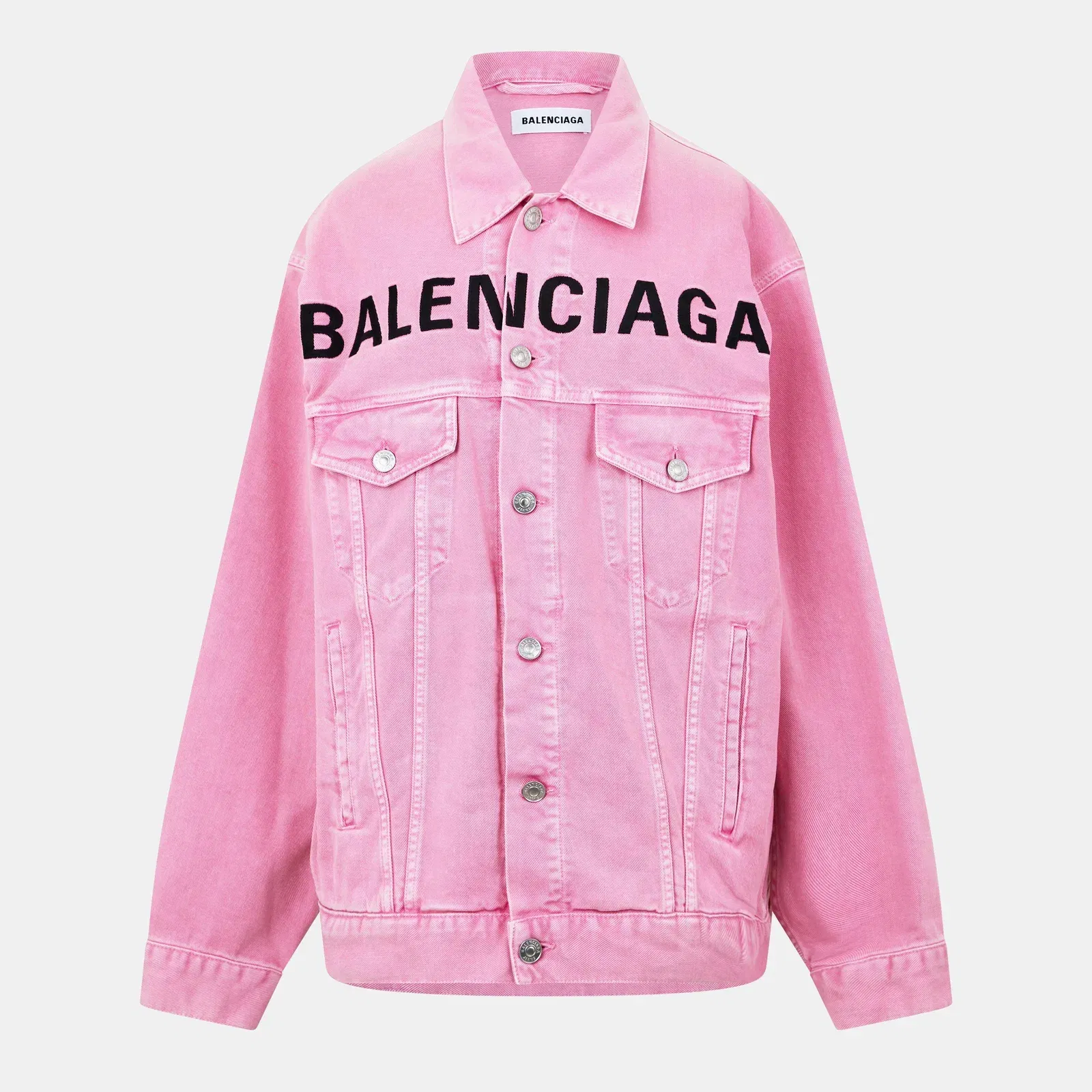 Printed Logo Cotton Long Sleeve Denim Jacket