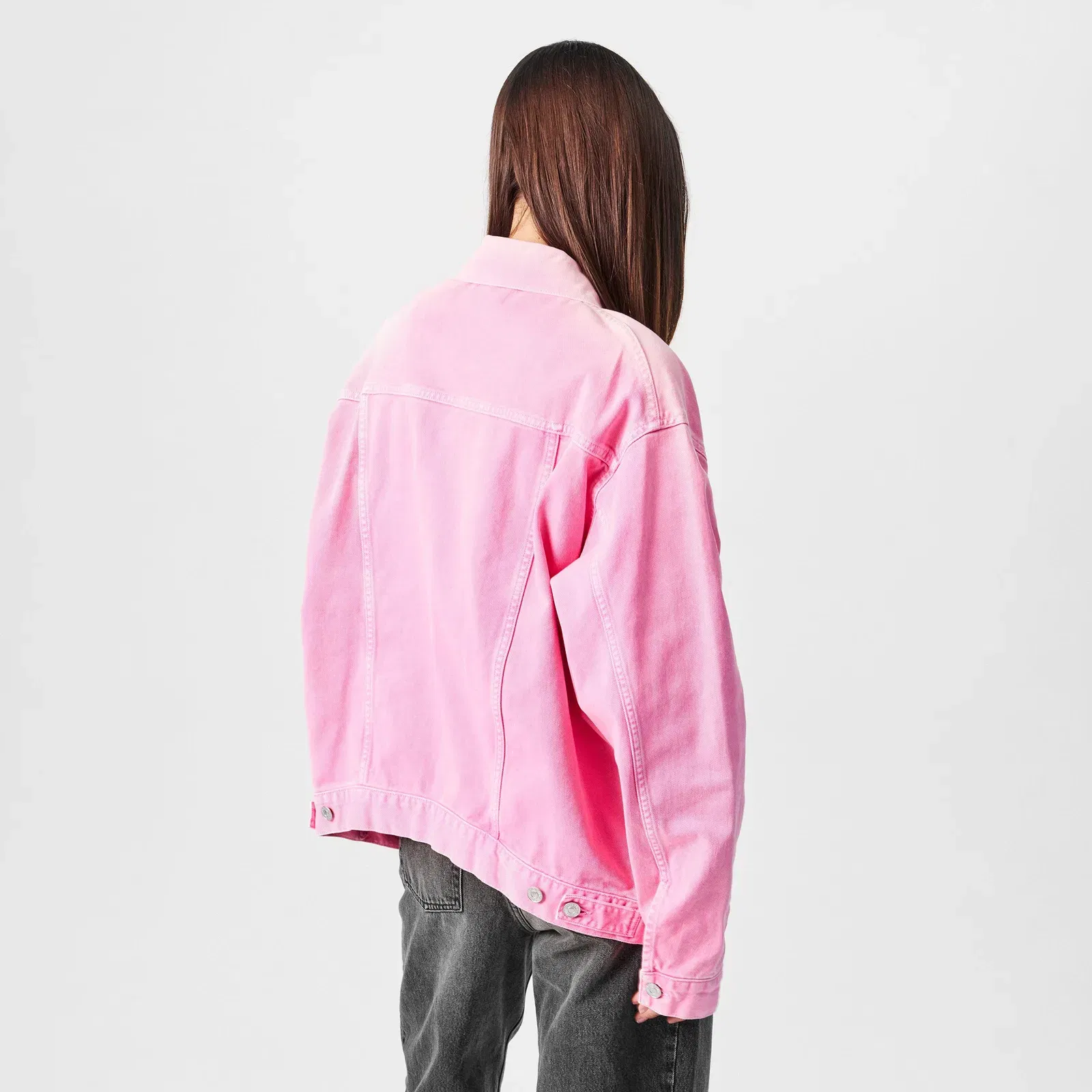 Printed Logo Cotton Long Sleeve Denim Jacket