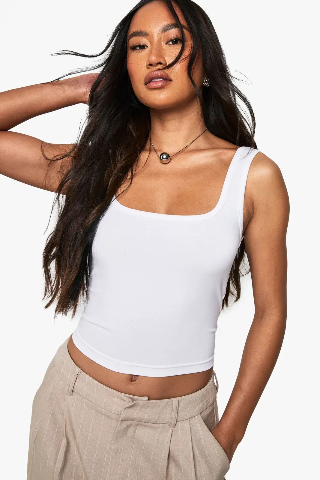 Premium Super Soft Wide Strap Square Neck Vest