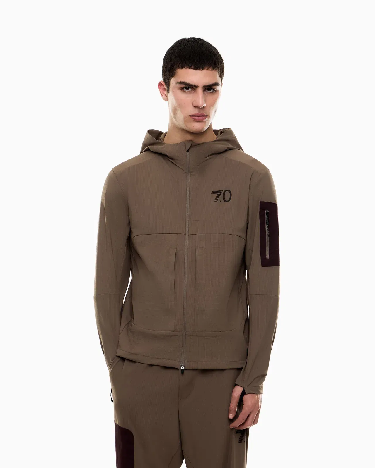 EA7 7.0 SHOW hooded jacket in stretch technical fabric
