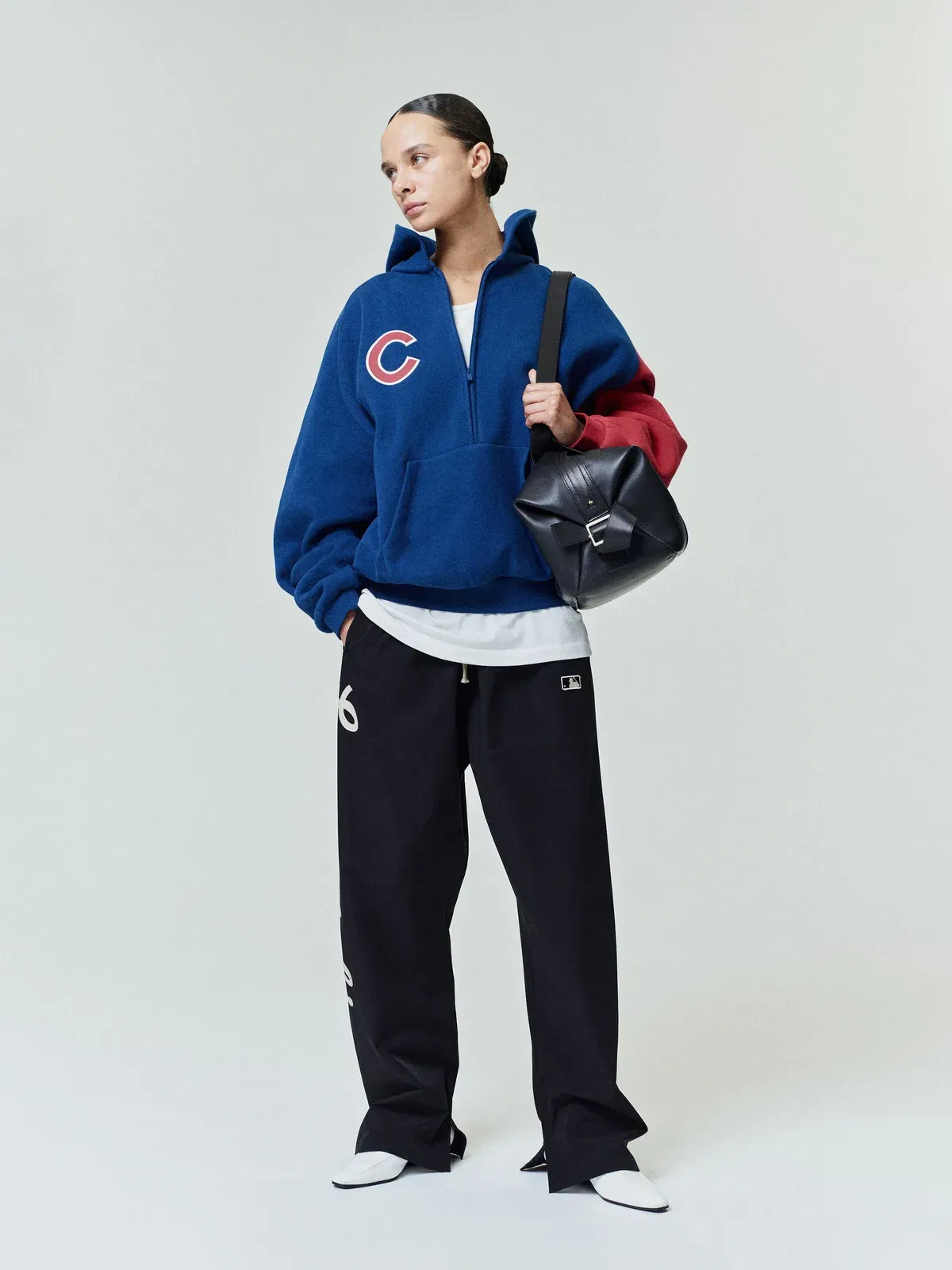 Essentials Cubs Raglan Half Zip Sport Hoodie Estate Blue/ Stone Red