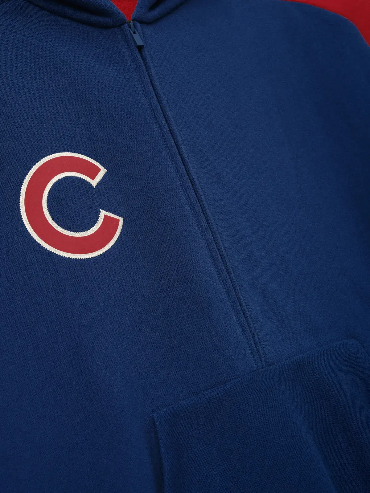 Essentials Cubs Raglan Half Zip Sport Hoodie Estate Blue/ Stone Red
