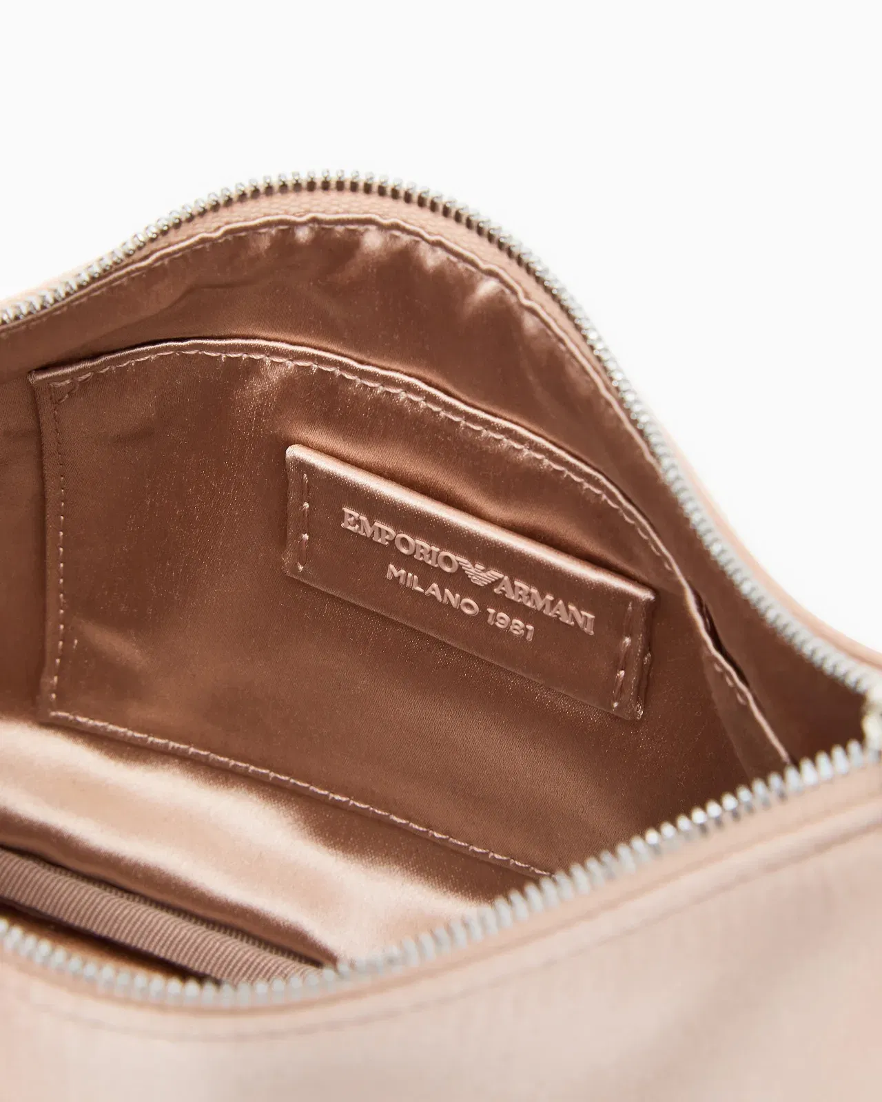 Emporio Armani Satin shoulder bag with chain strap