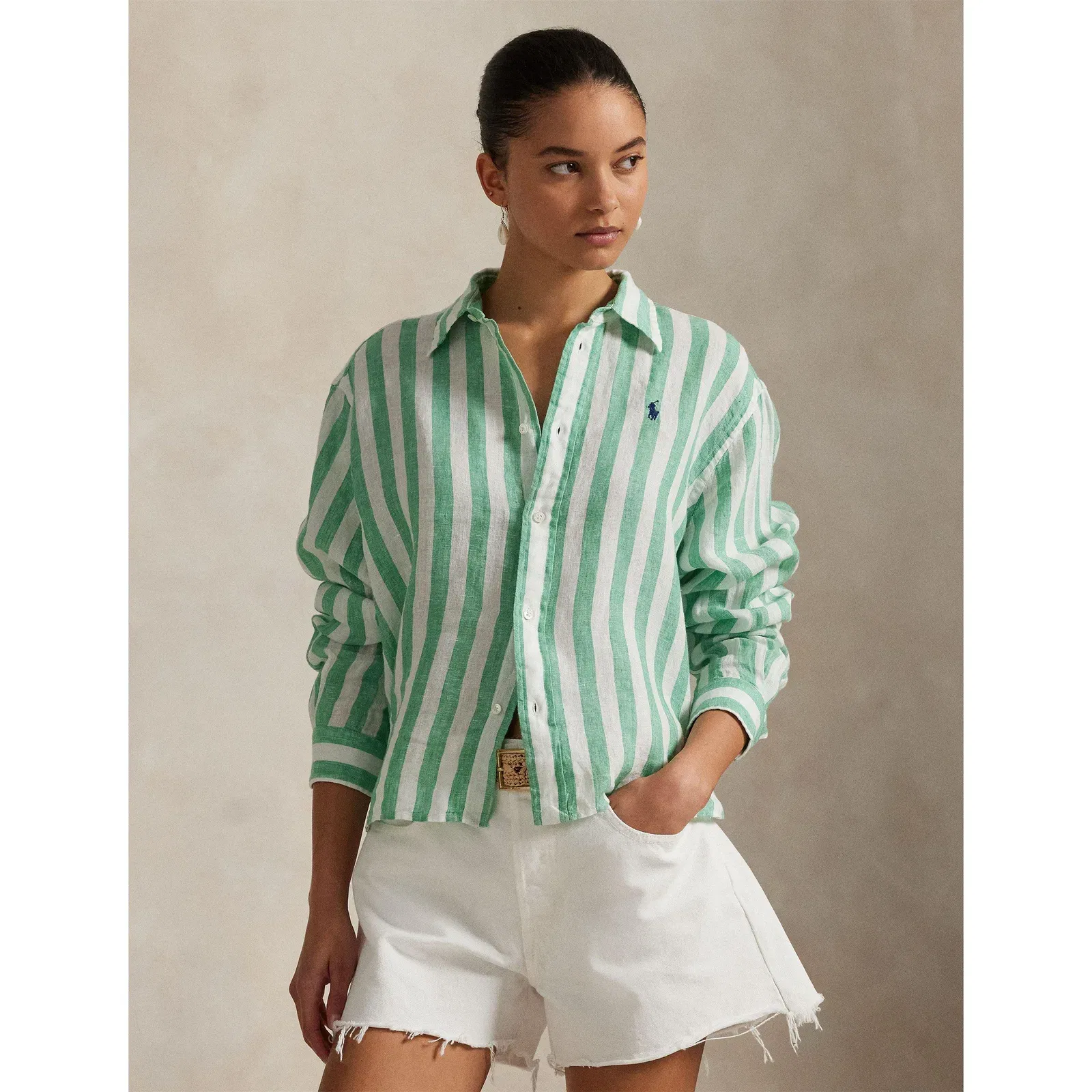 Geometric Patterned Long Sleeve Tailored Fit Shirt