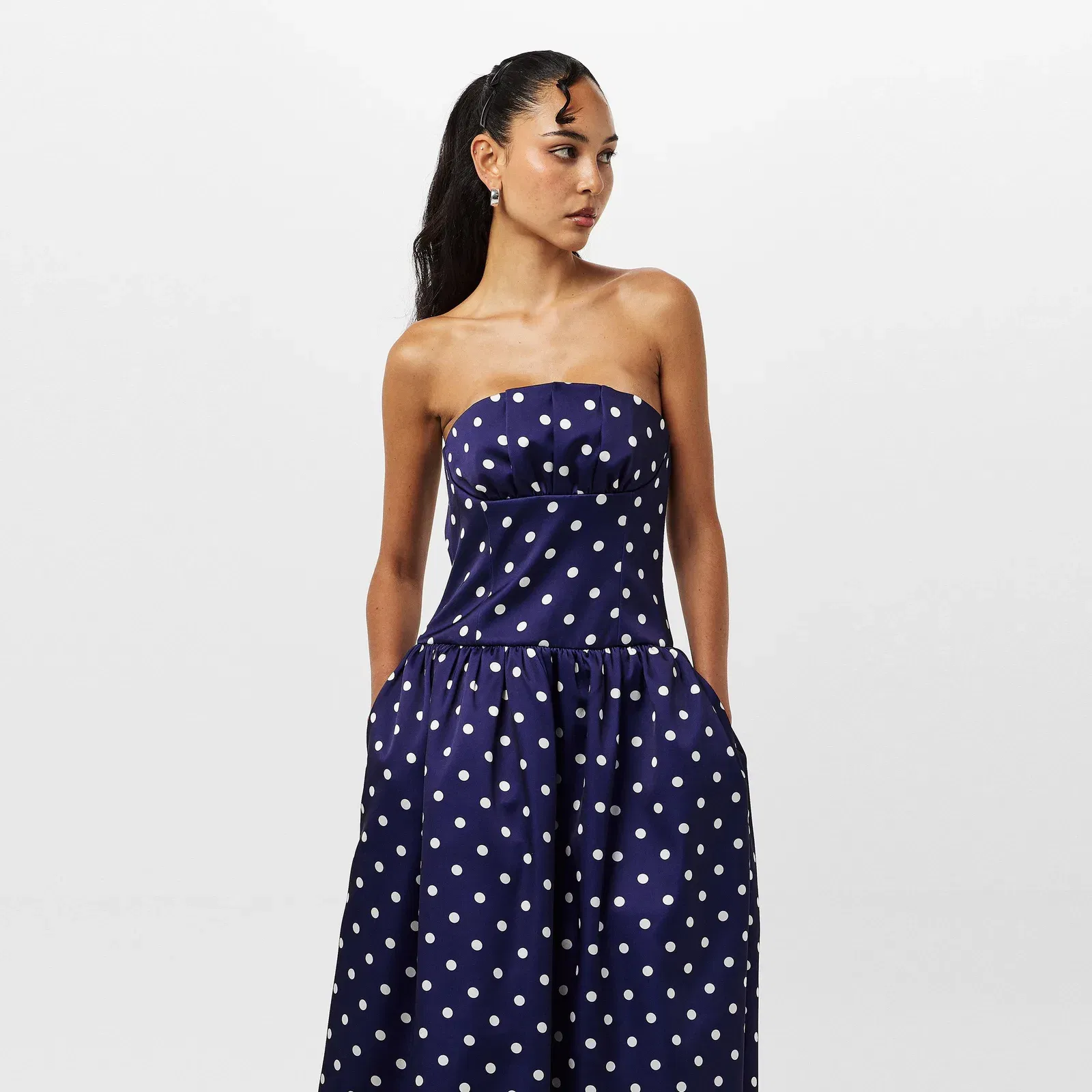 Polka Corset Midi Dress