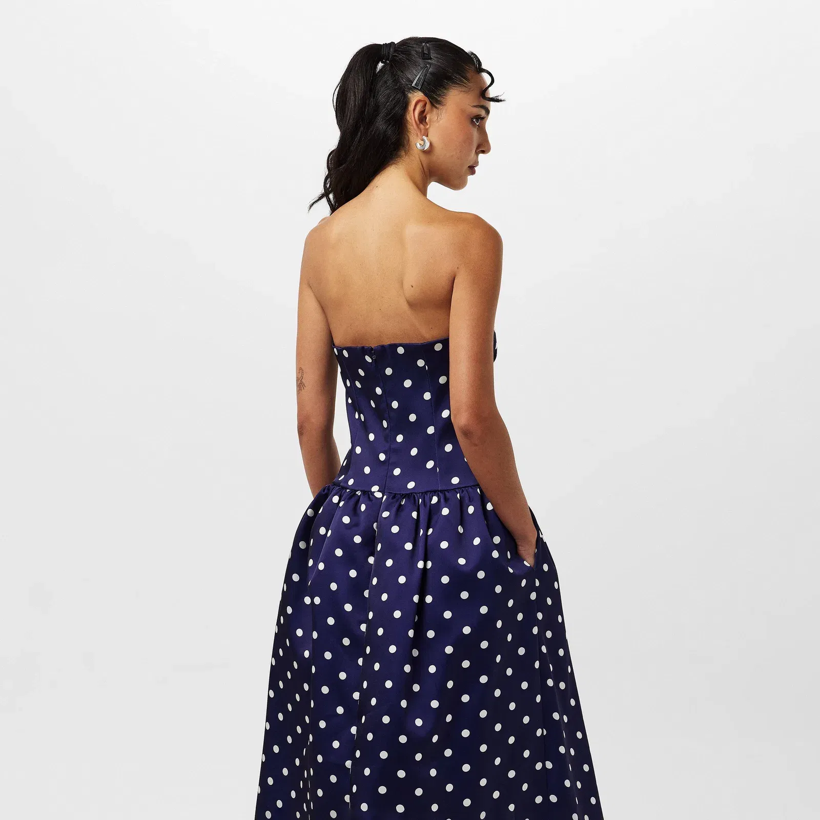 Polka Corset Midi Dress