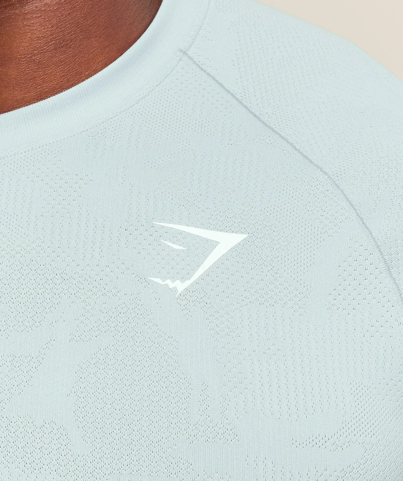 Gymshark Geo Seamless T-Shirt - Smoke Blue/Soft White