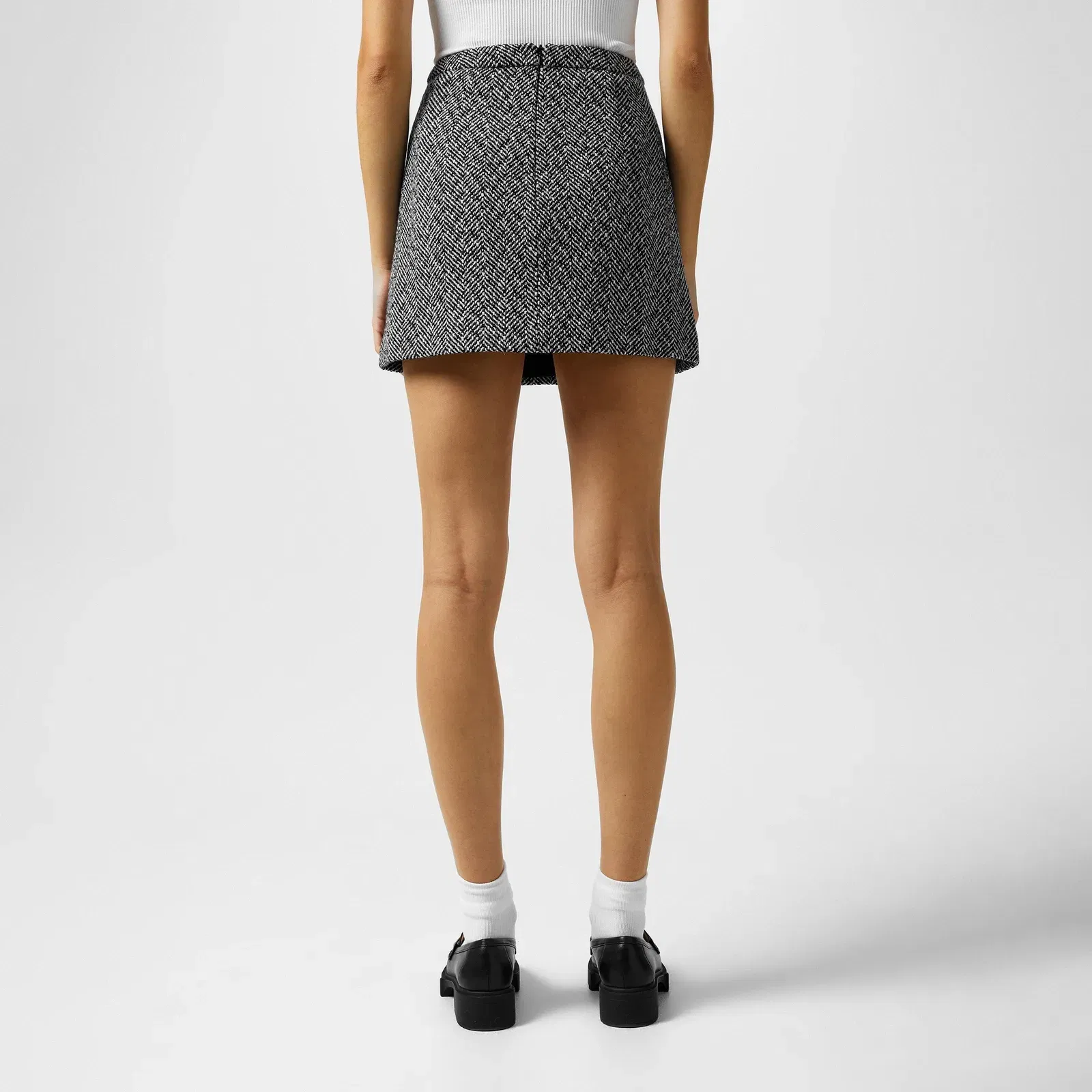 Herringbone Mini Skirt