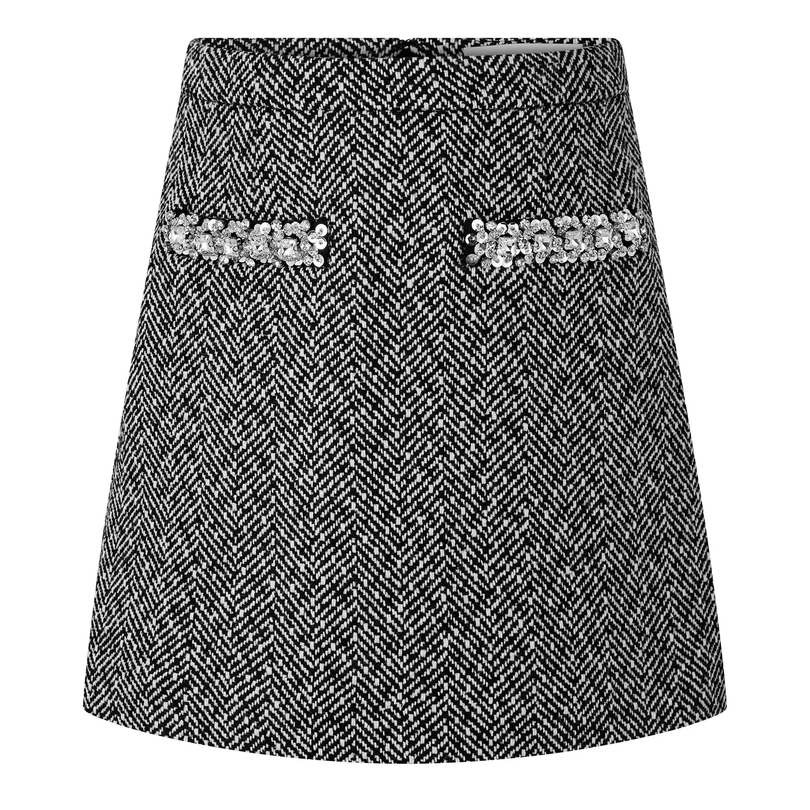 Herringbone Mini Skirt
