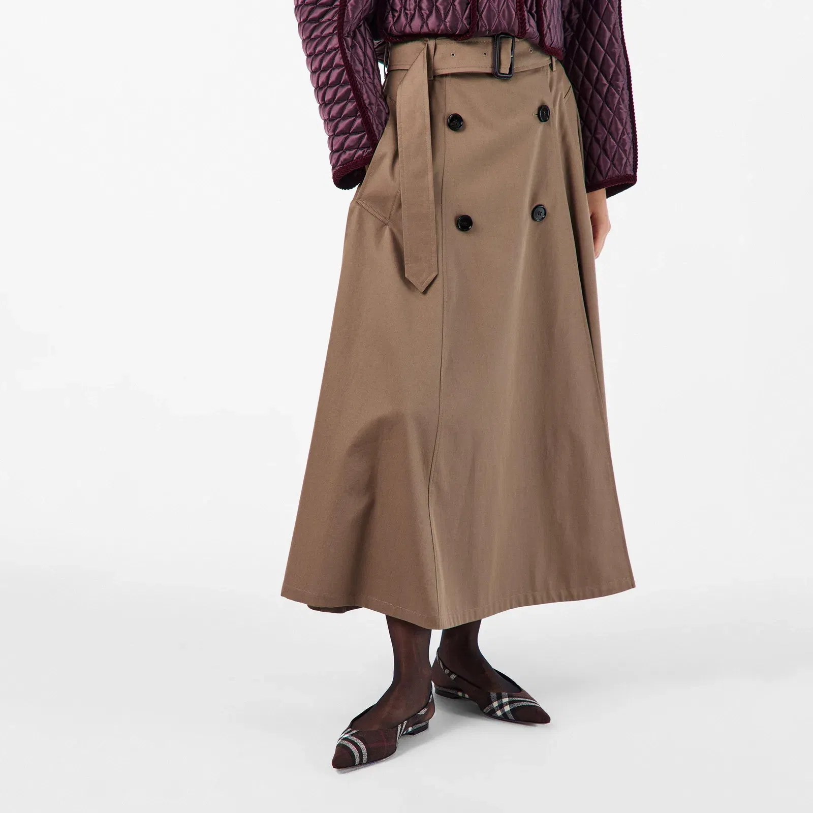 Brenda High Waisted Flared Skirt