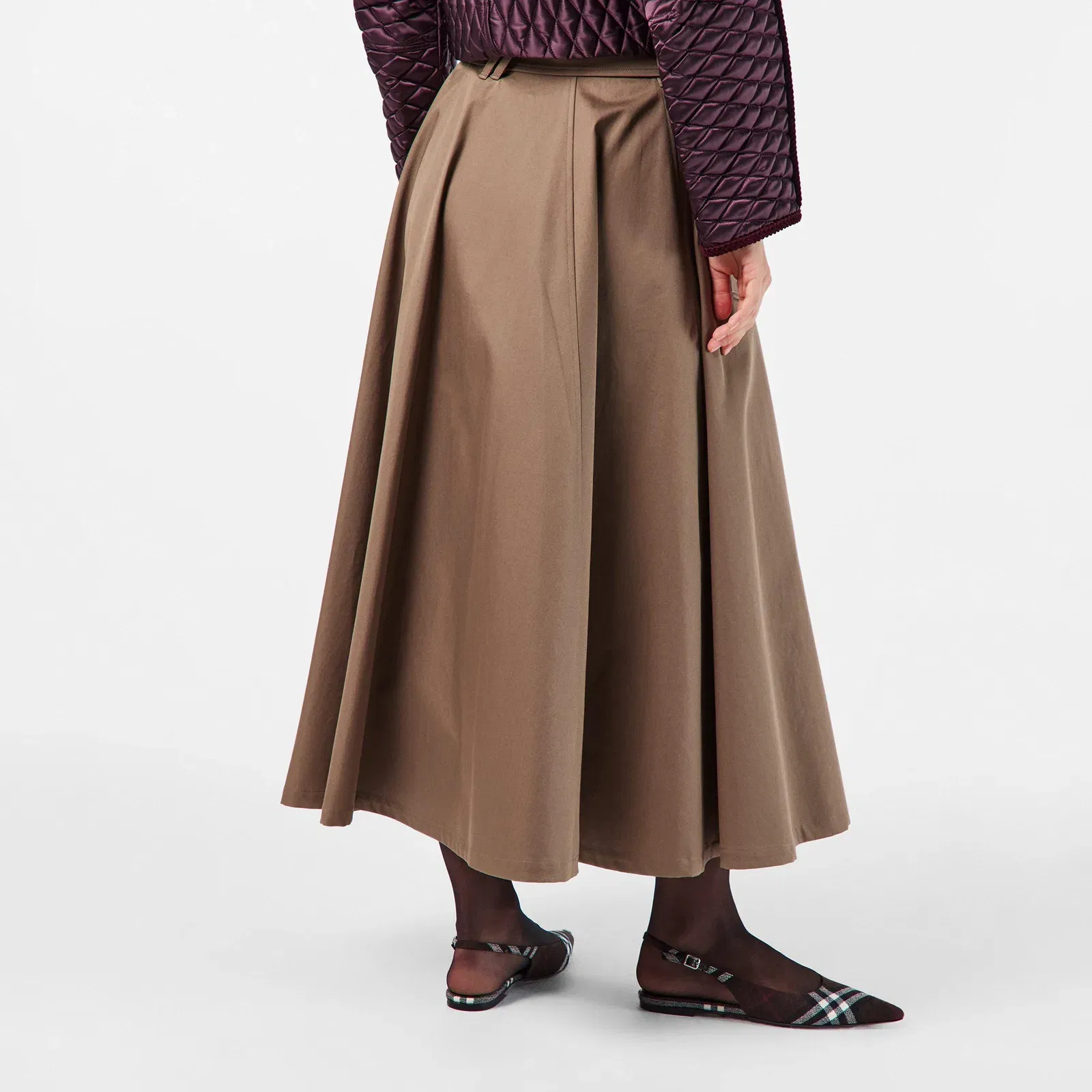 Brenda High Waisted Flared Skirt