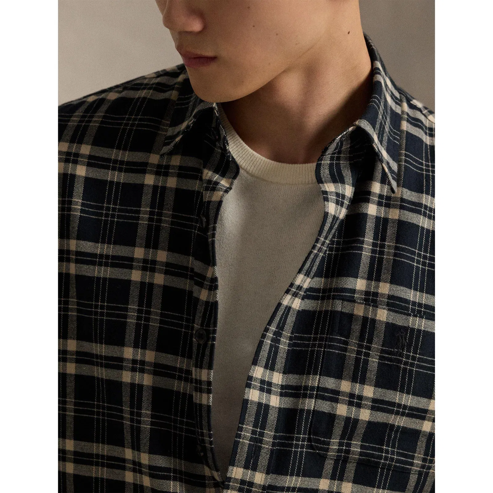 Brushed Check Flannel Long Sleeve Shirt
