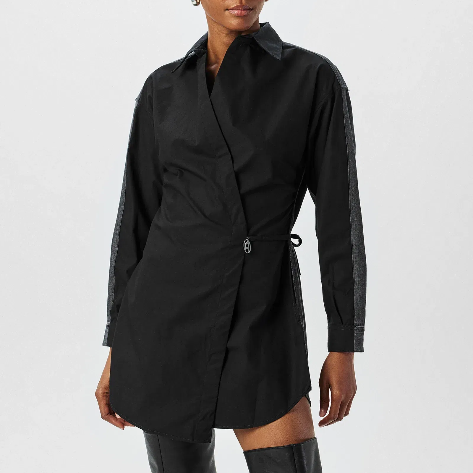 Structured Button-Down Shirt Dress