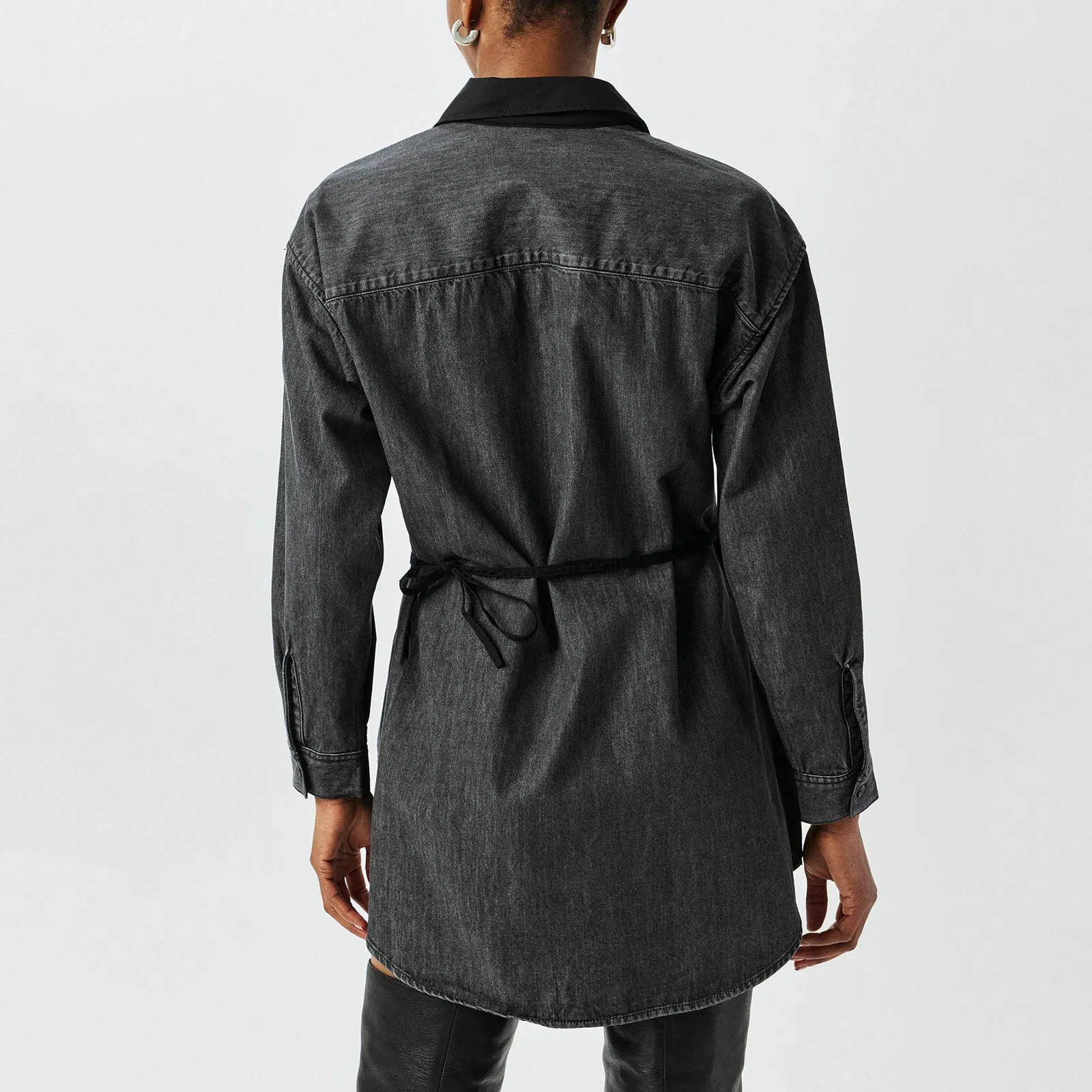 Structured Button-Down Shirt Dress