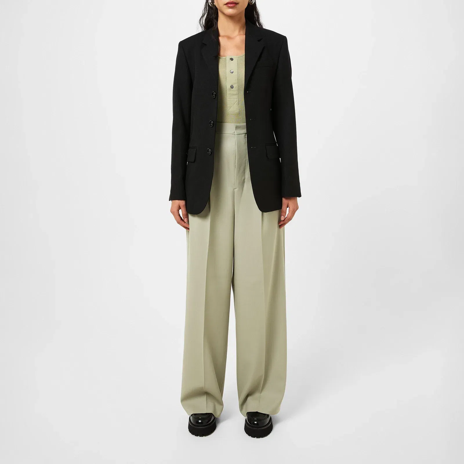 High Waisted Large Tailored Trousers