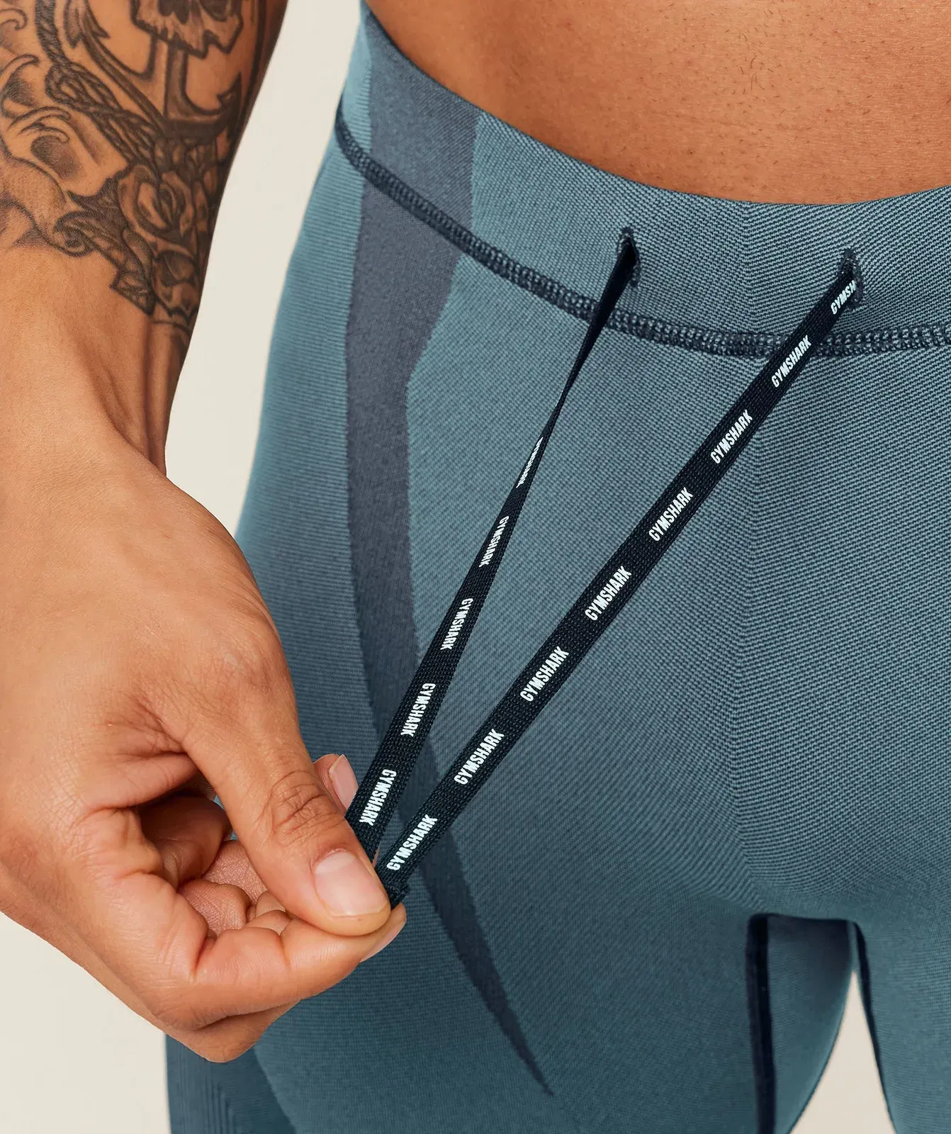 Gymshark Seamless Running Half Tight -  Stealth Blue /  Storm Blue