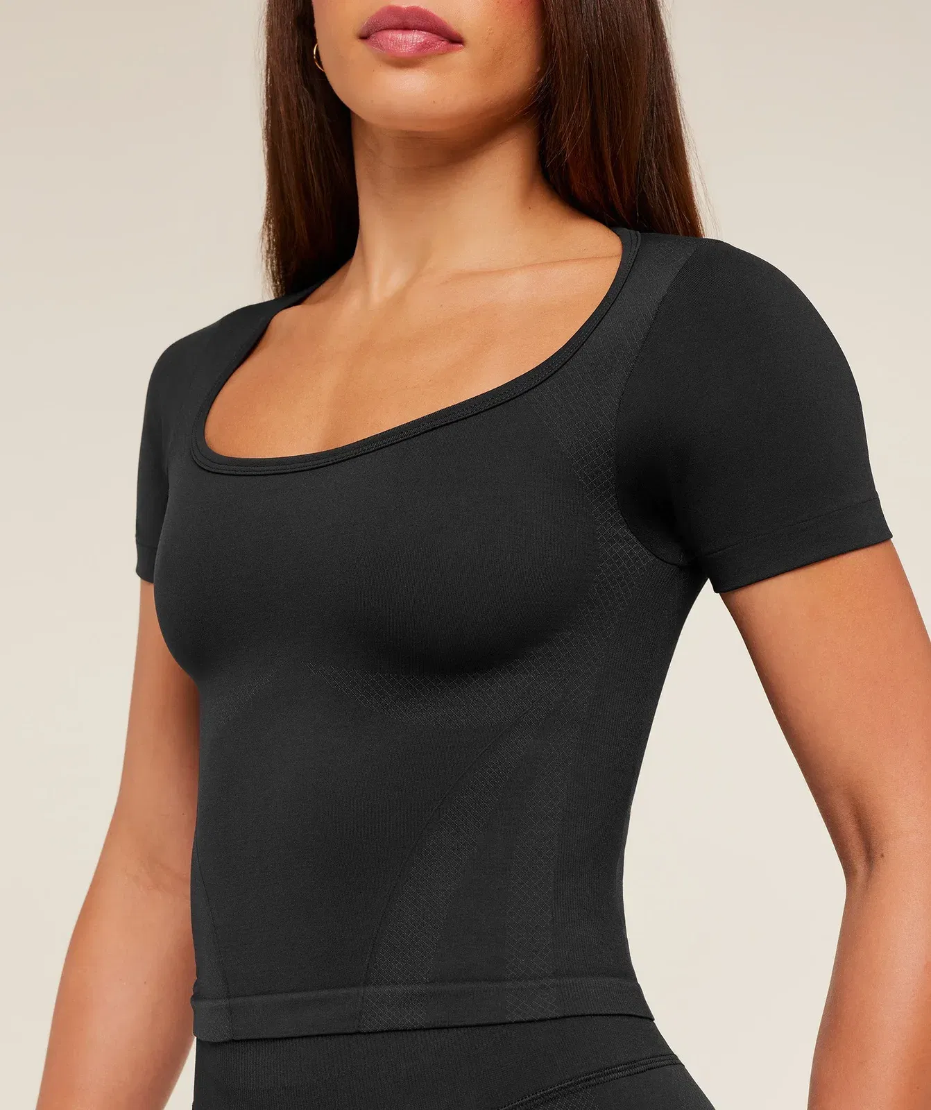 Gymshark Weekend Seamless Short Sleeve Top - GS Black/GS Asphalt Grey